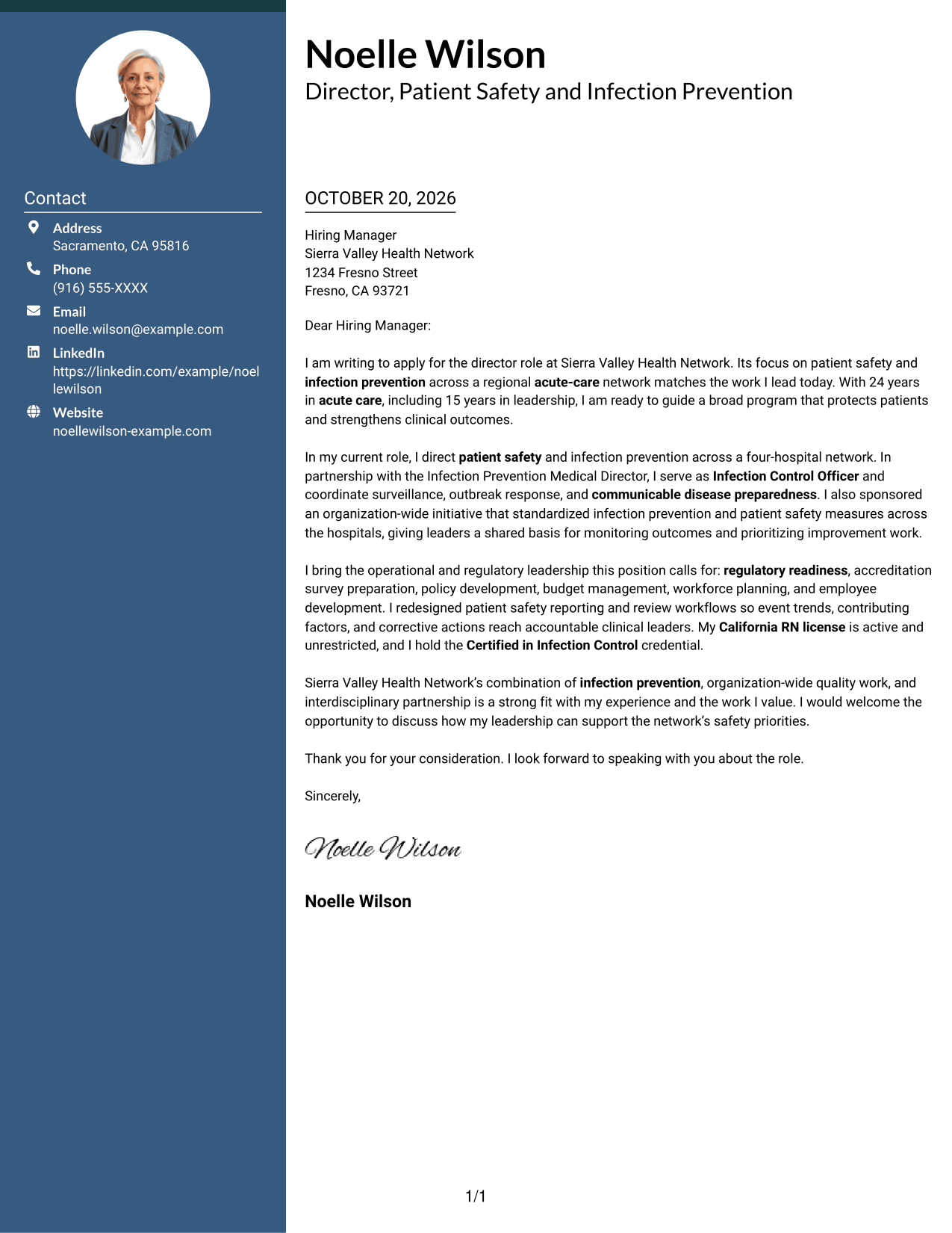 Cover letter example — page 1