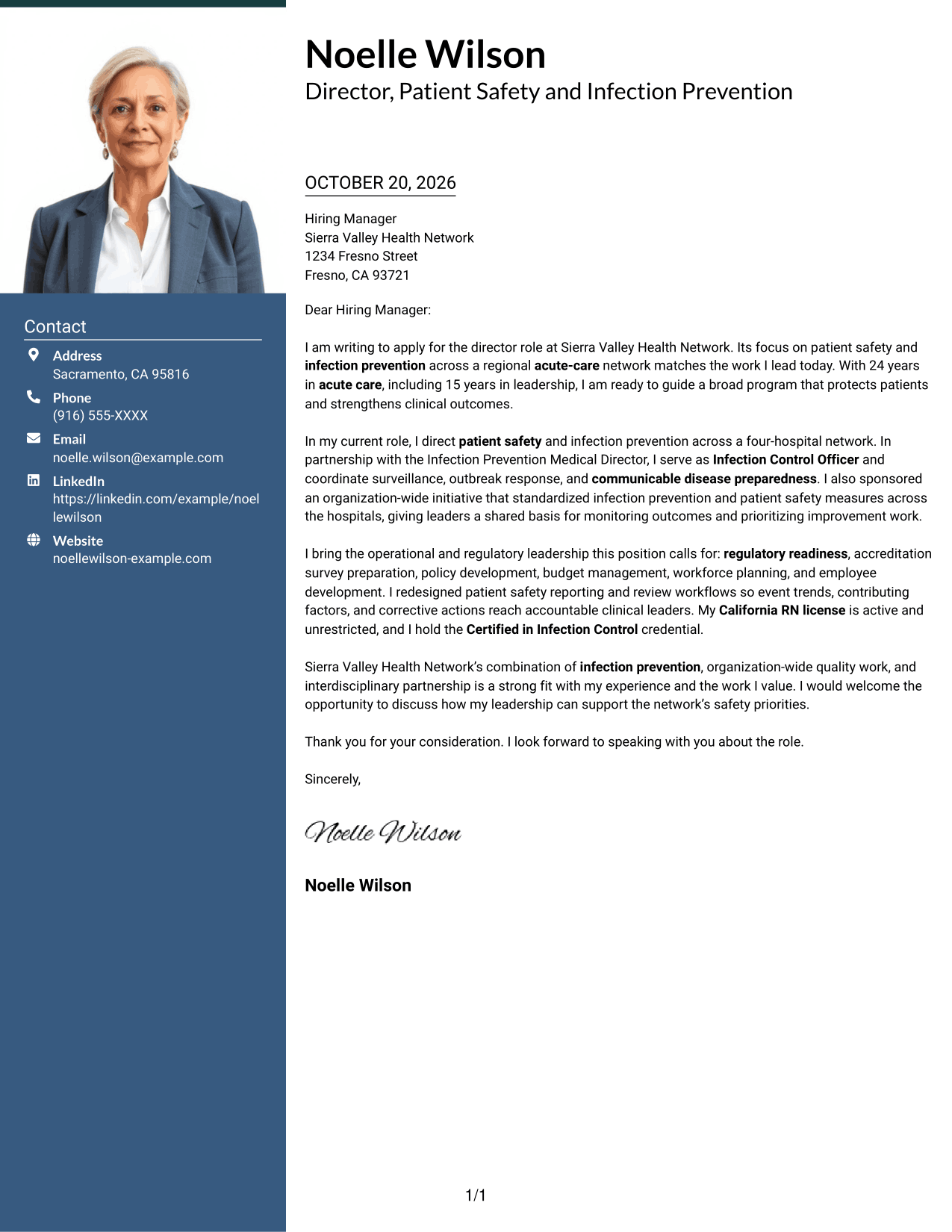 Cover letter example — page 1