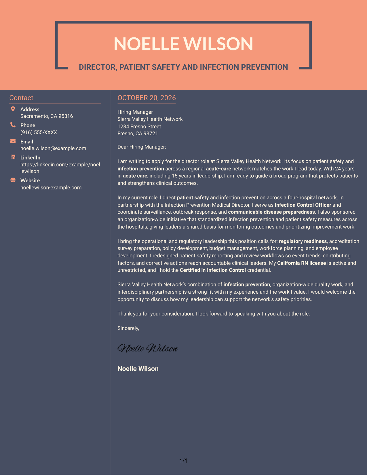 Cover letter example — page 1