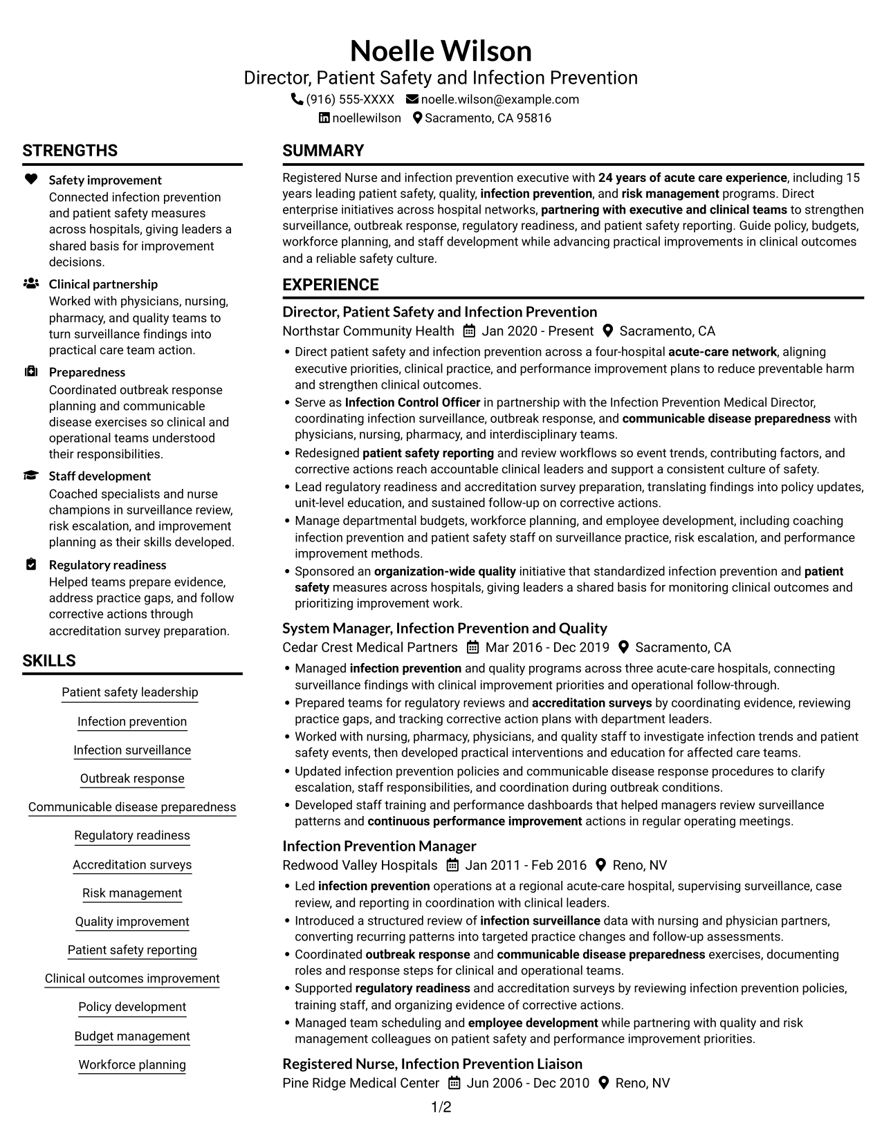 Resume example — page 1
