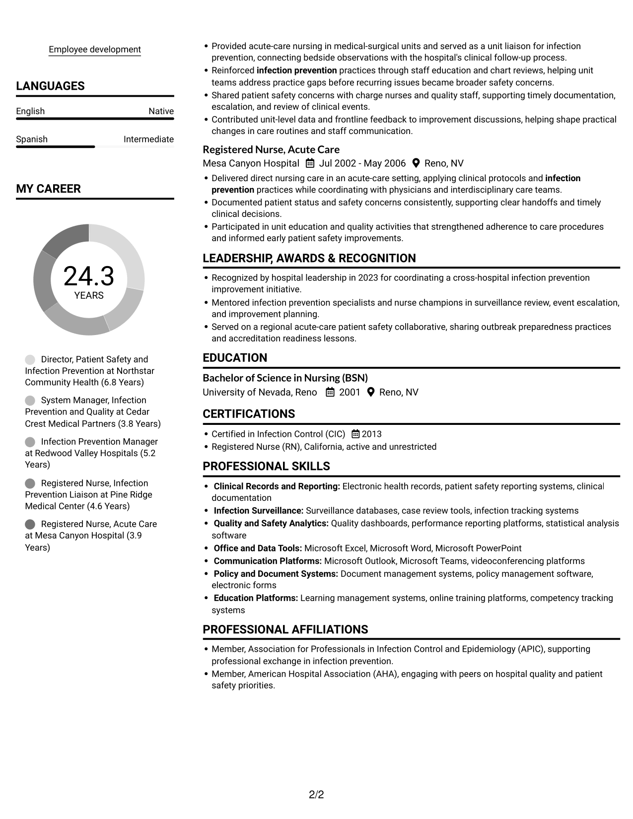 Resume example — page 2