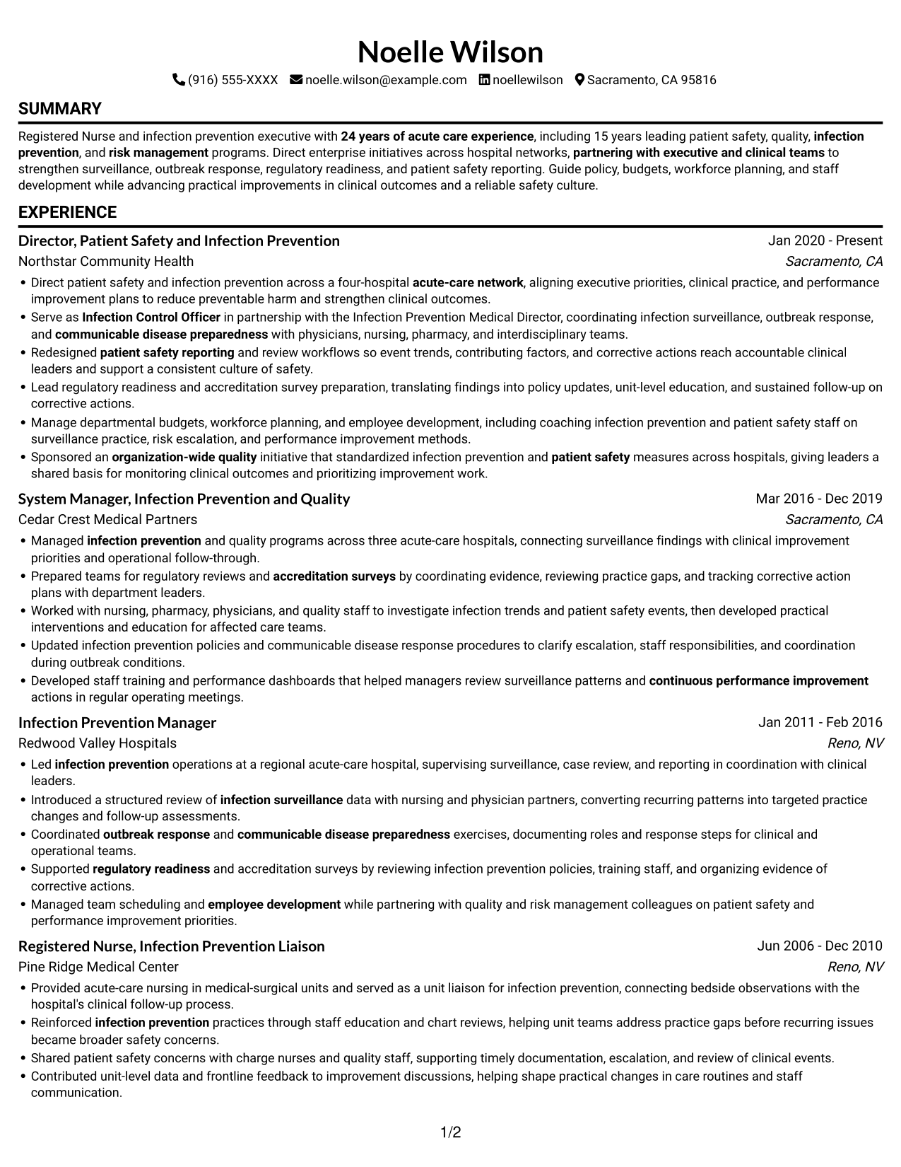 Resume example — page 1