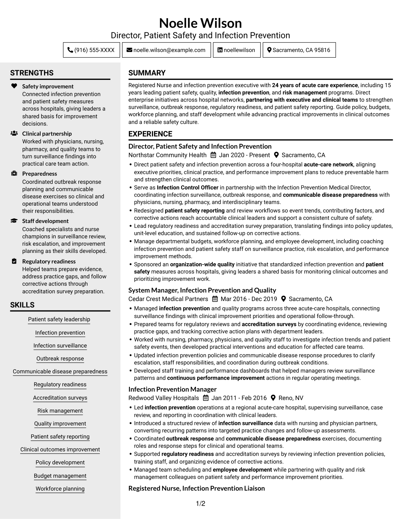 Resume example — page 1