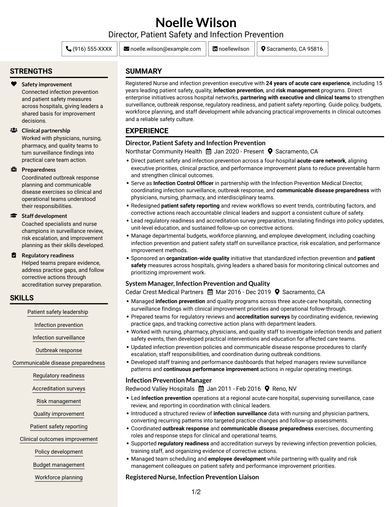 Resume example — page 1