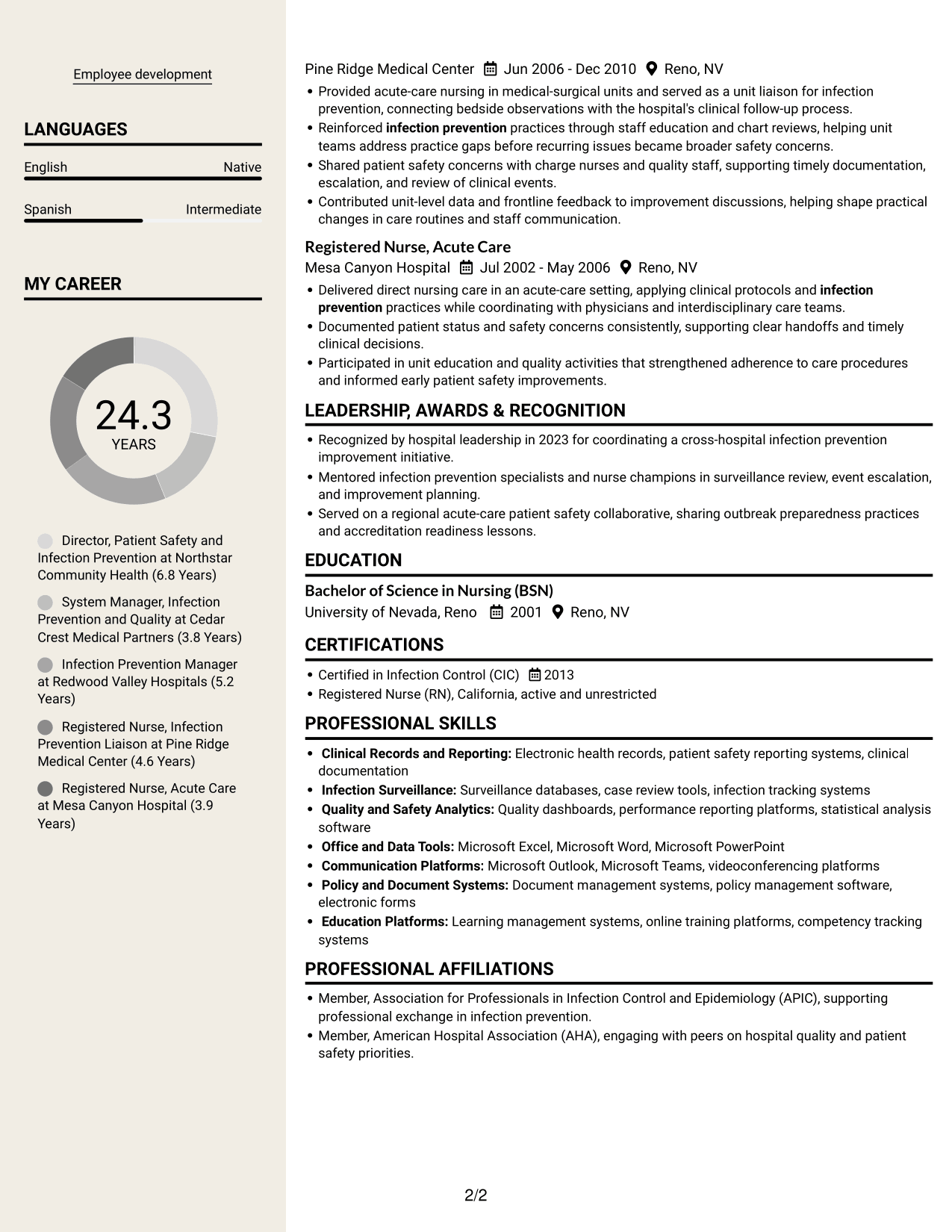 Resume example — page 2