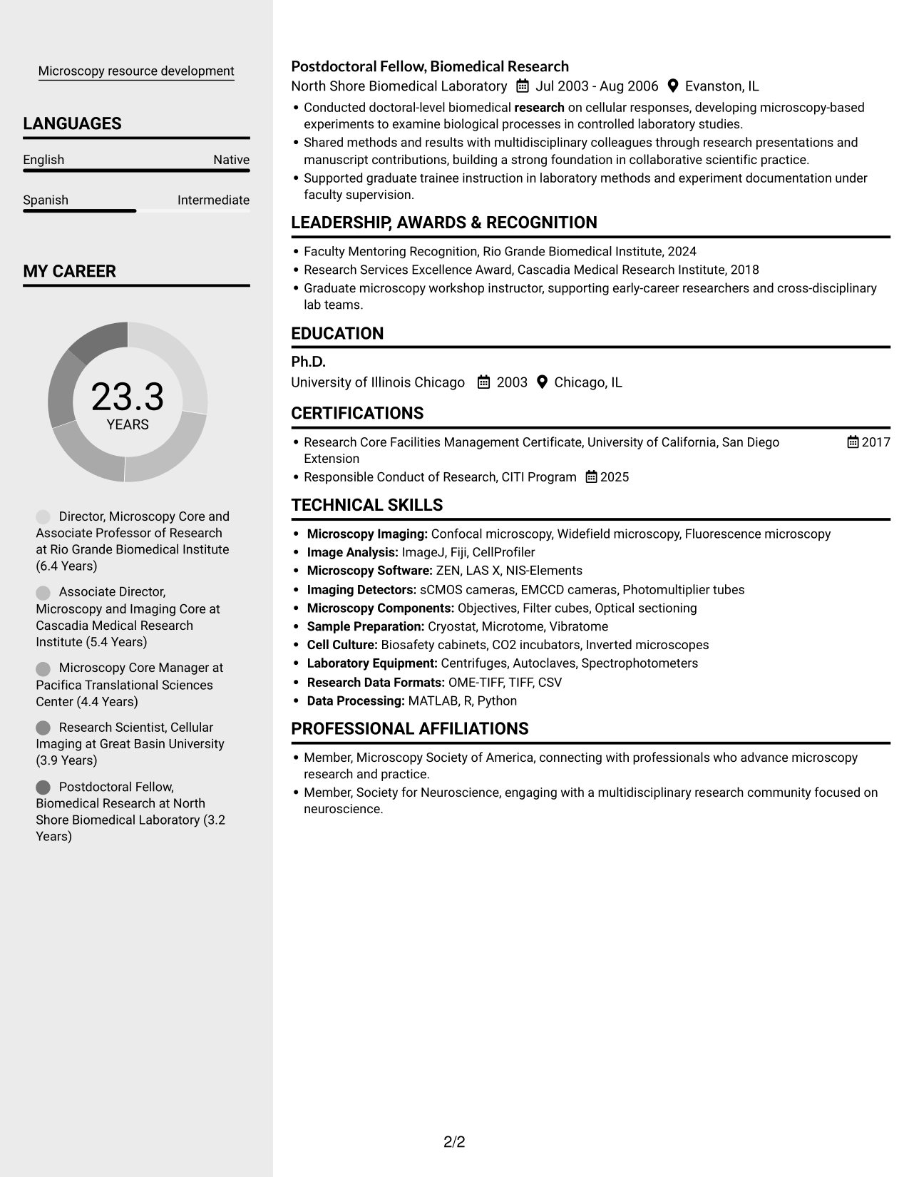 Resume example — page 2