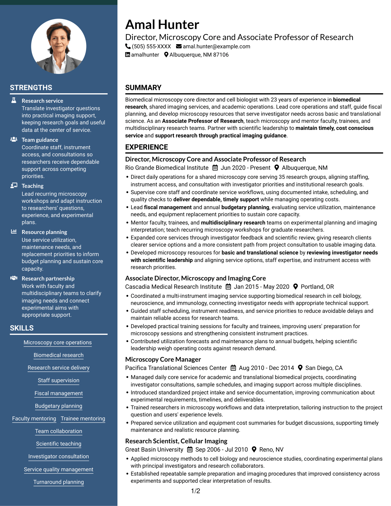 Resume example — page 1
