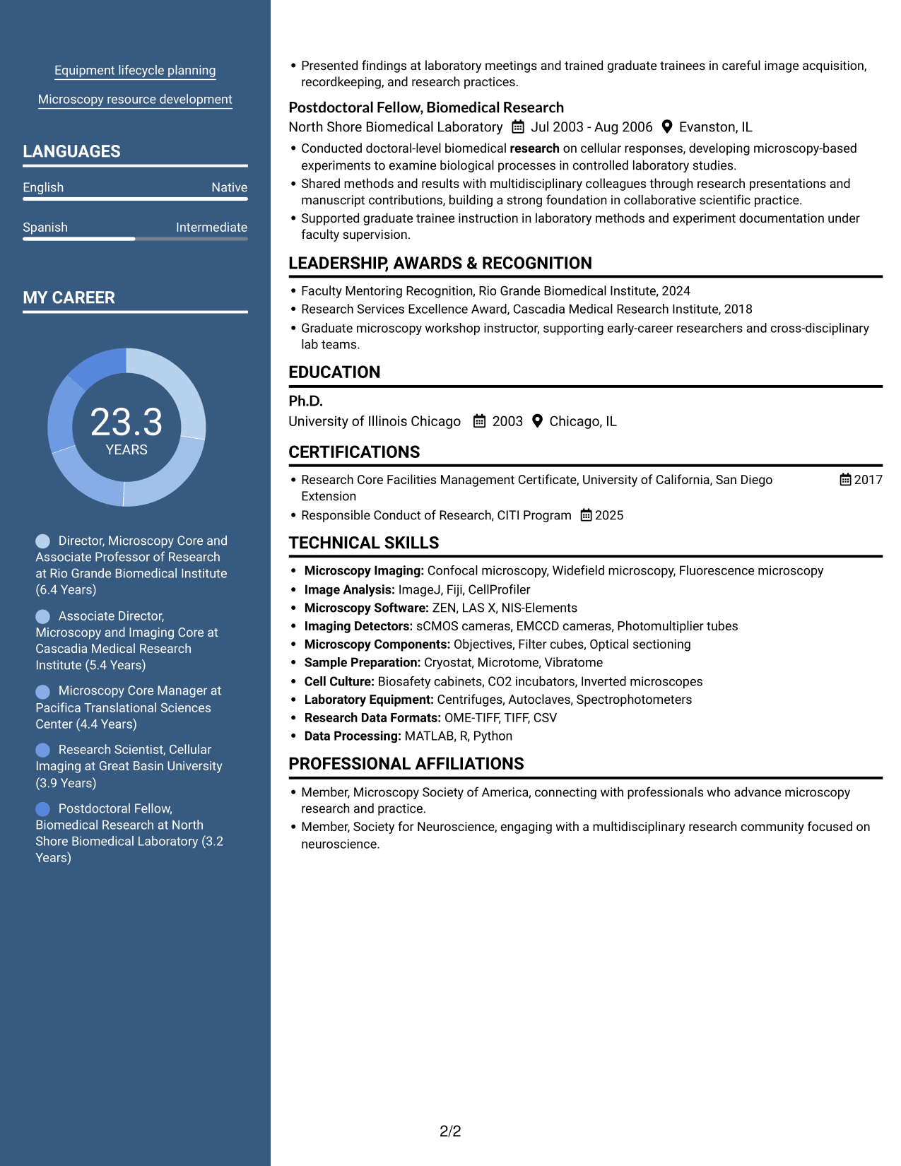 Resume example — page 2