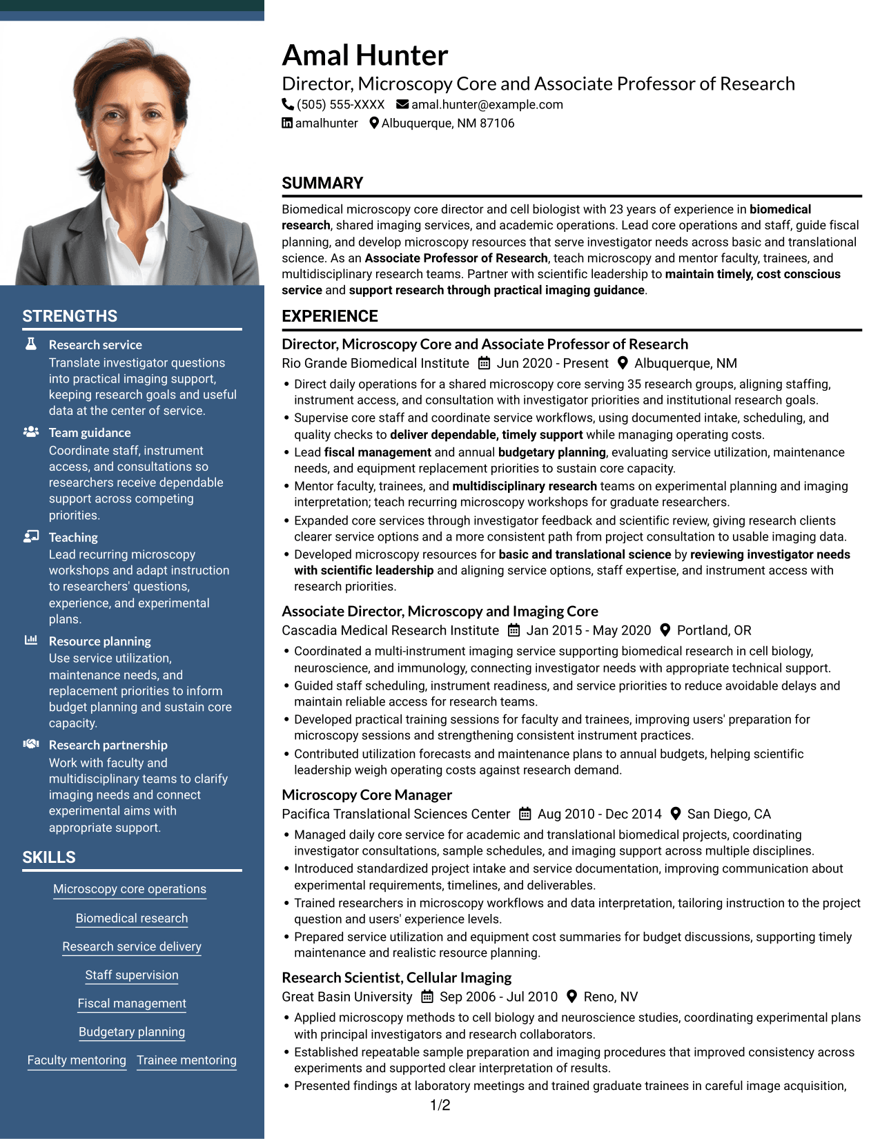 Resume example — page 1