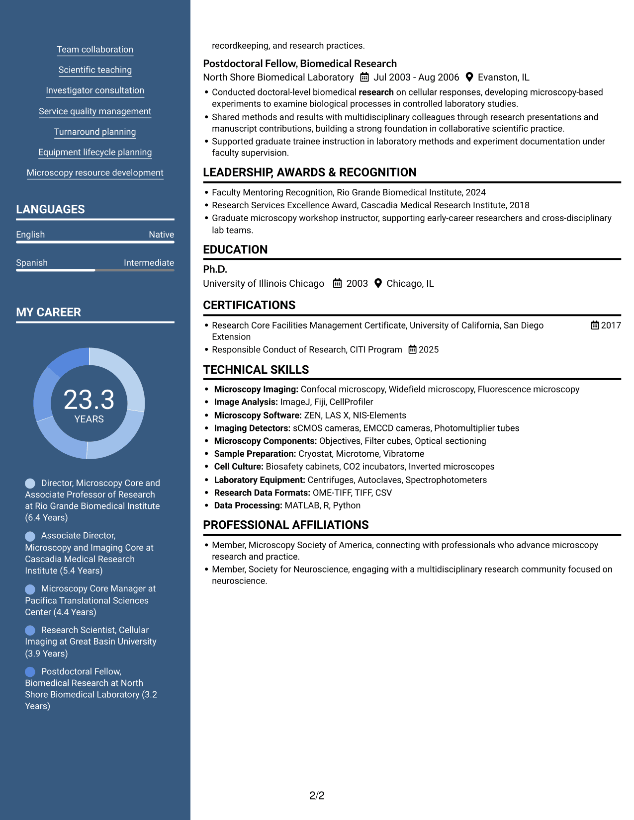 Resume example — page 2