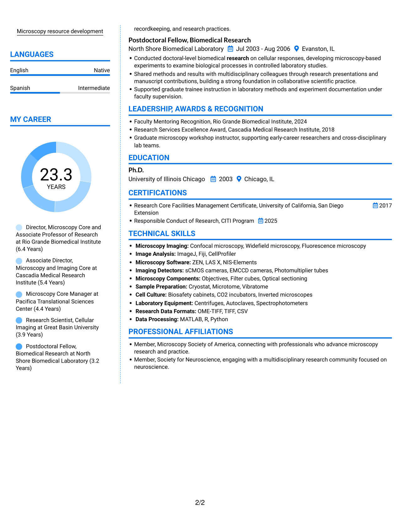 Resume example — page 2