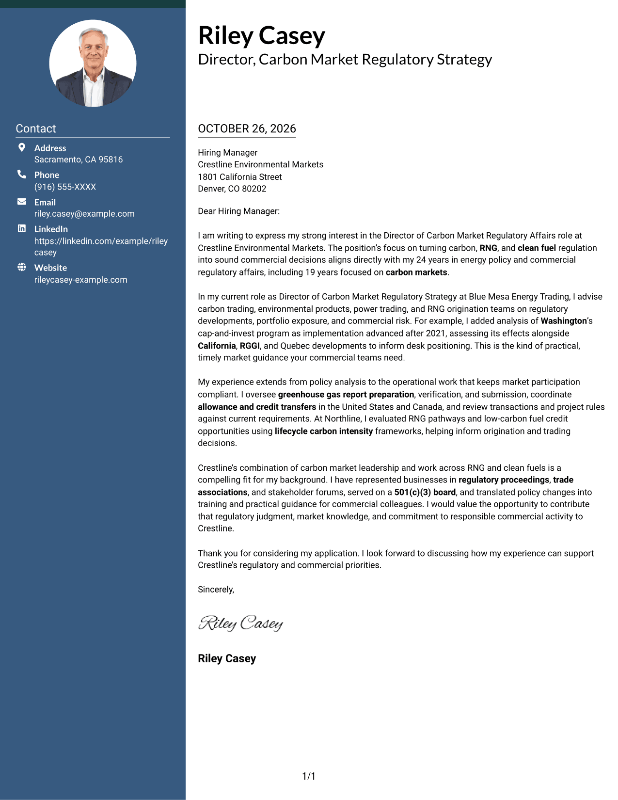Cover letter example — page 1