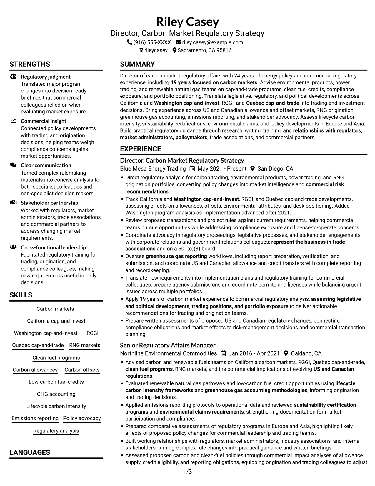 Resume example — page 1
