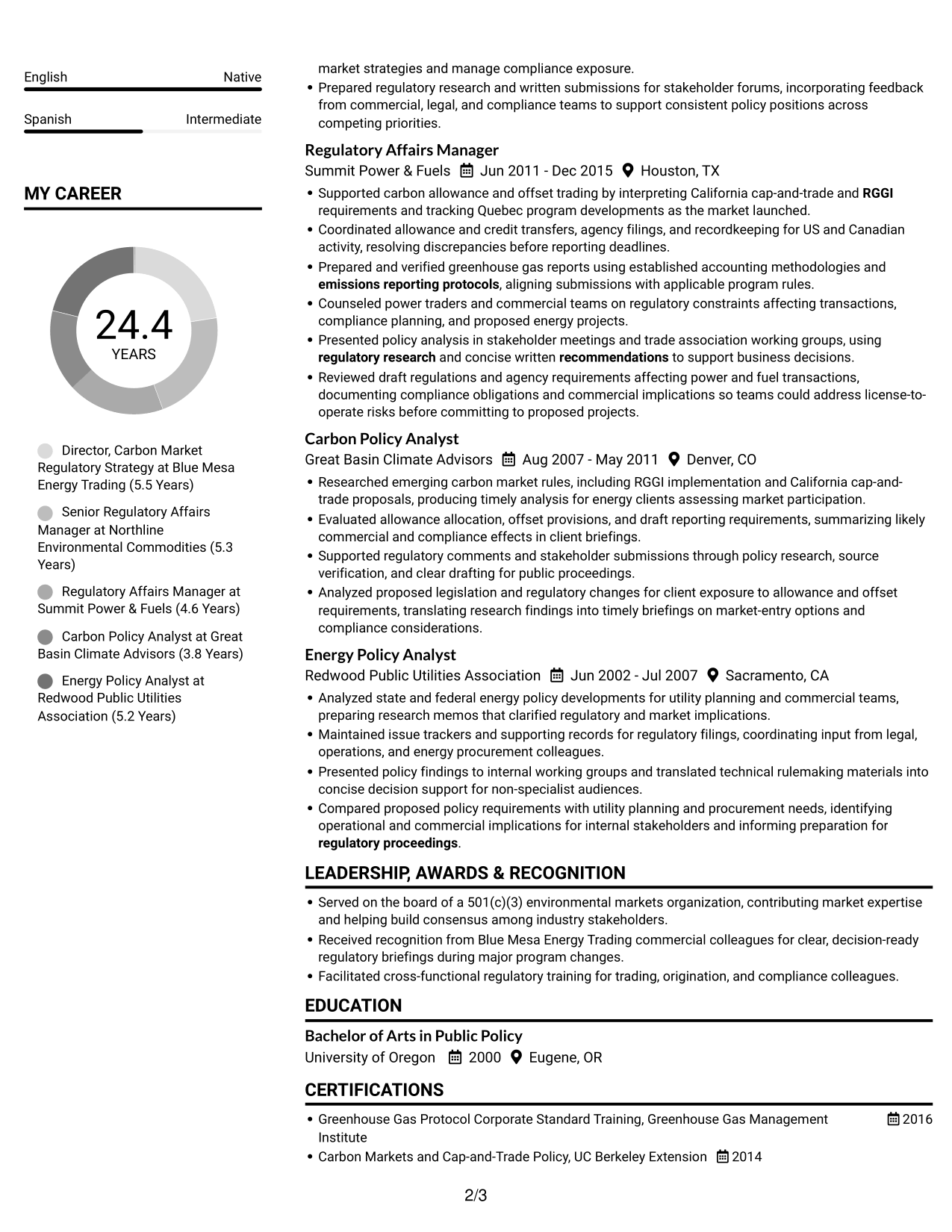 Resume example — page 2