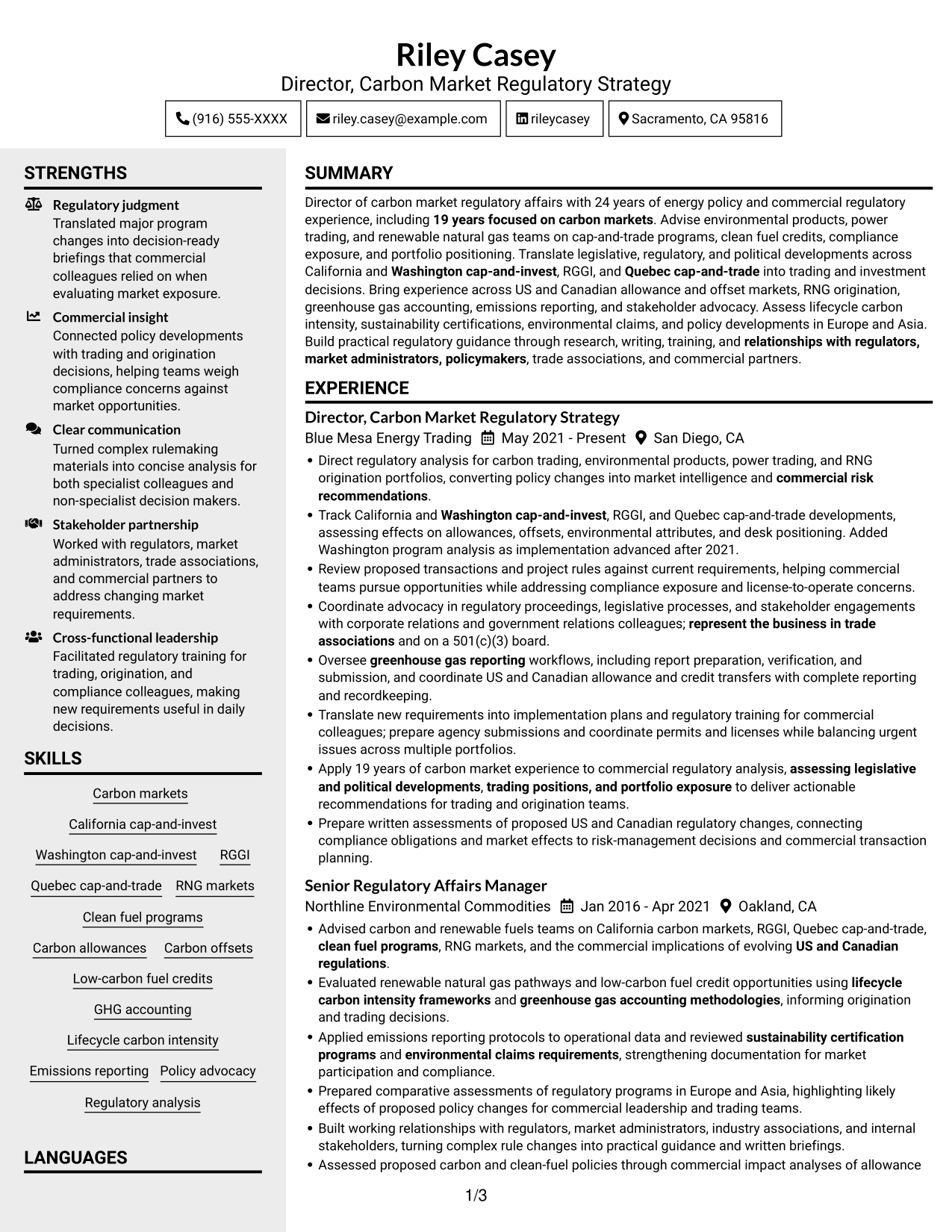 Resume example — page 1