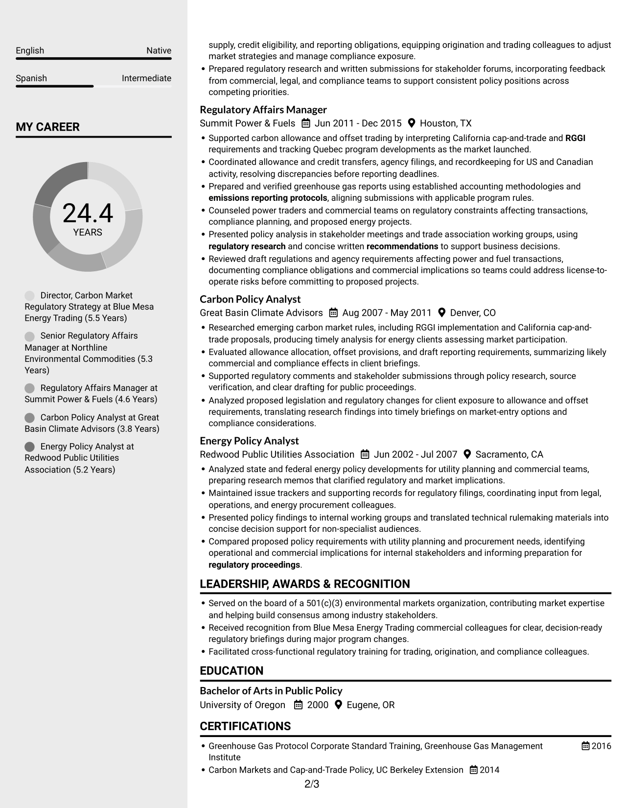Resume example — page 2