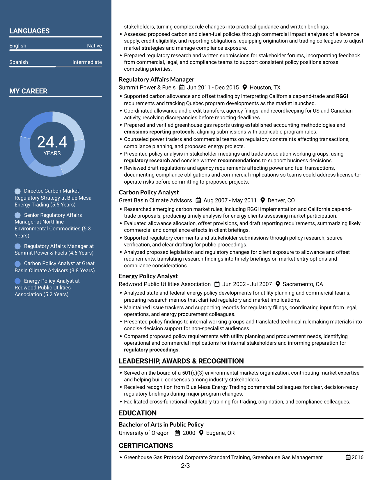 Resume example — page 2