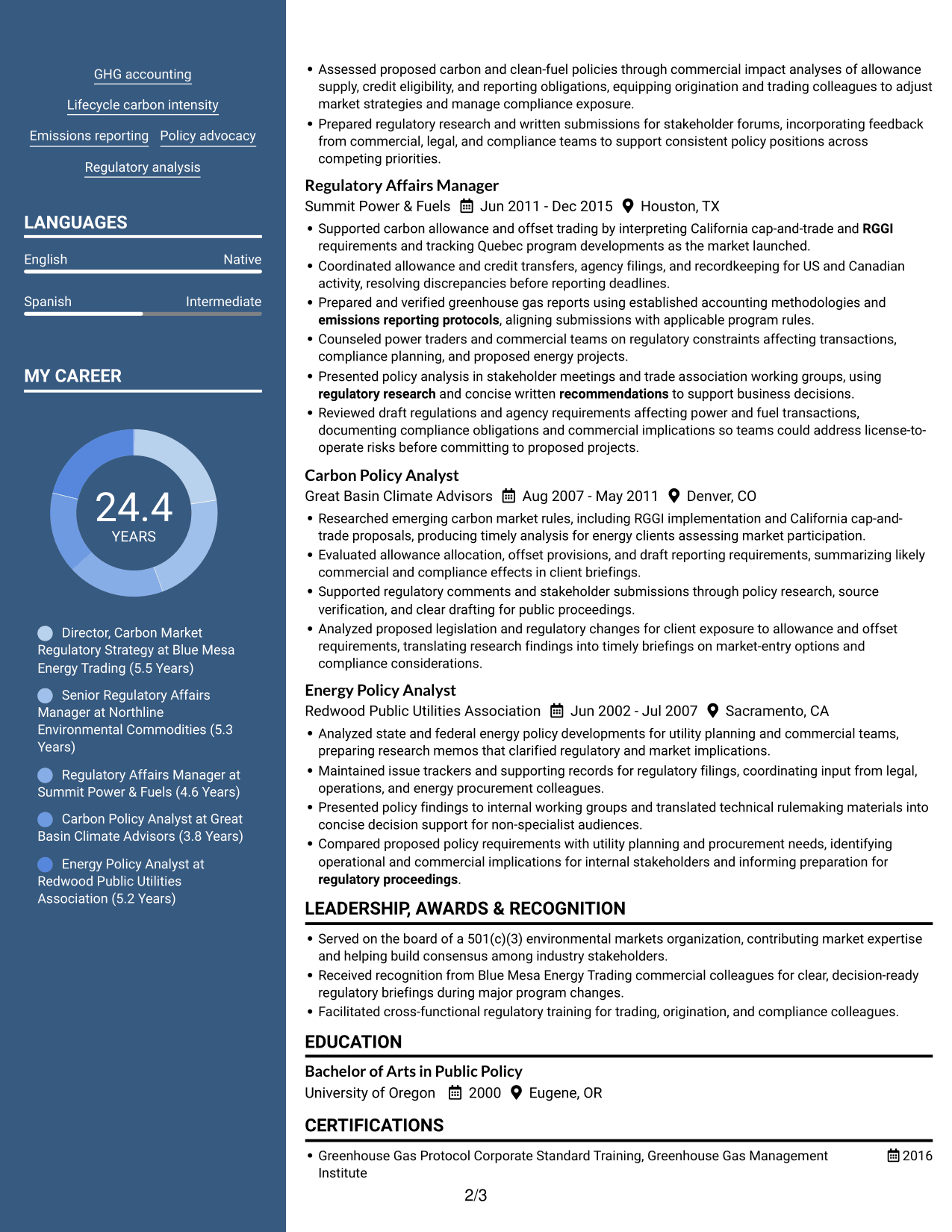 Resume example — page 2