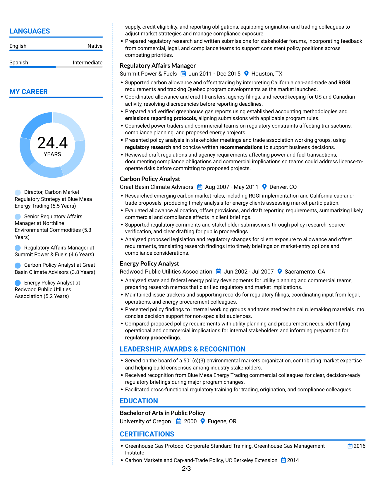 Resume example — page 2