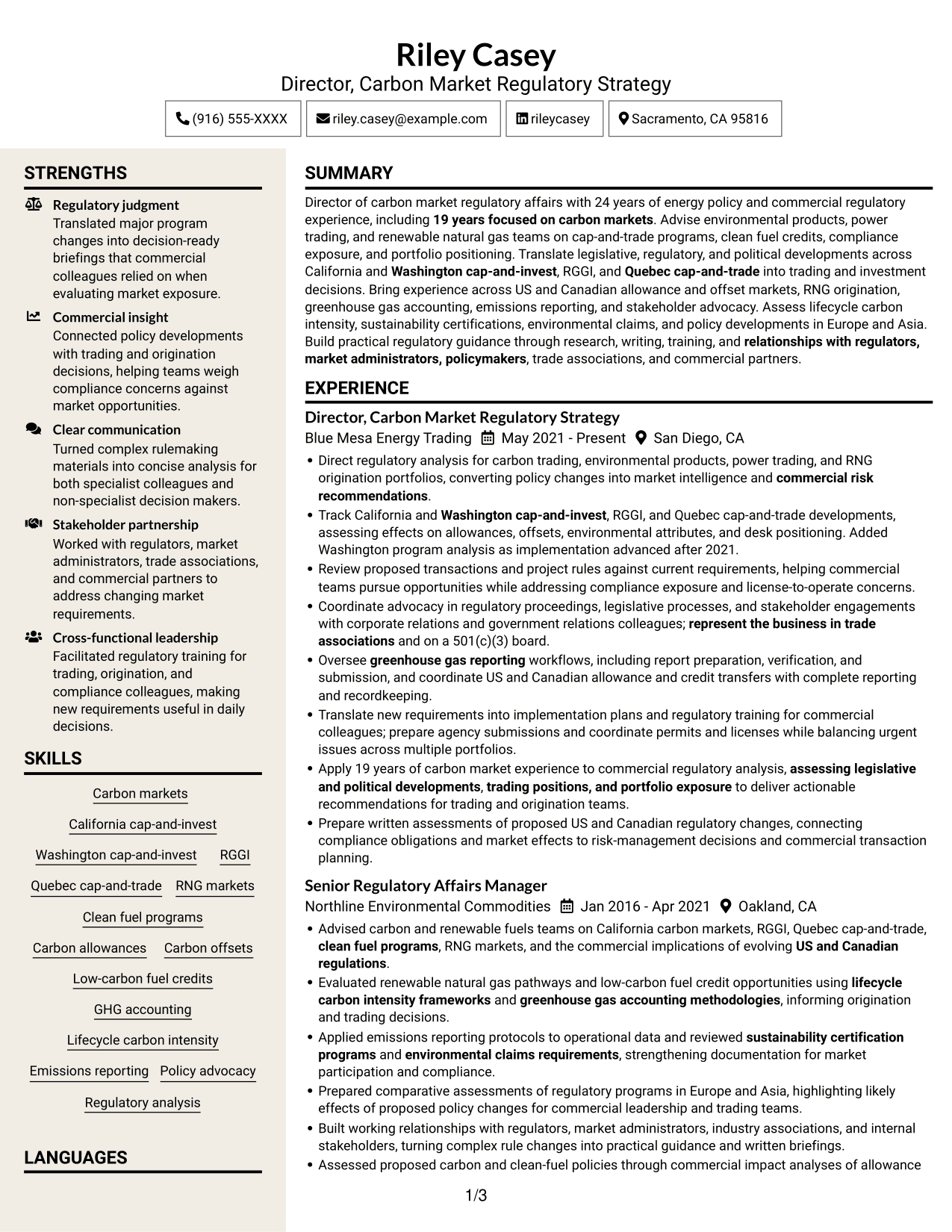 Resume example — page 1