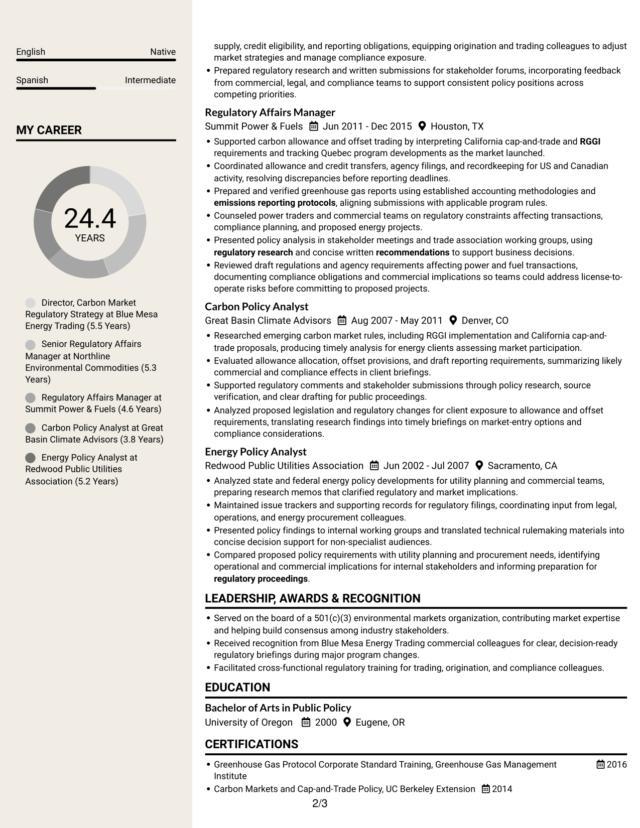 Resume example — page 2