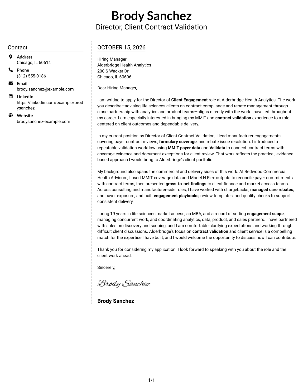 Cover letter example — page 1