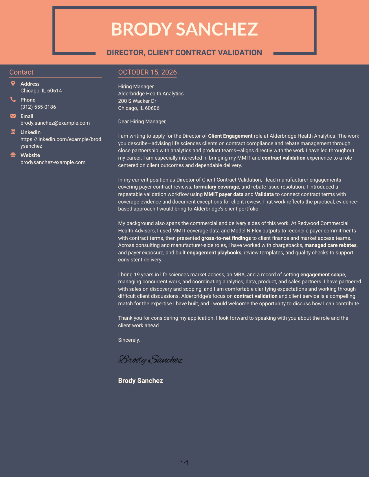 Cover letter example — page 1
