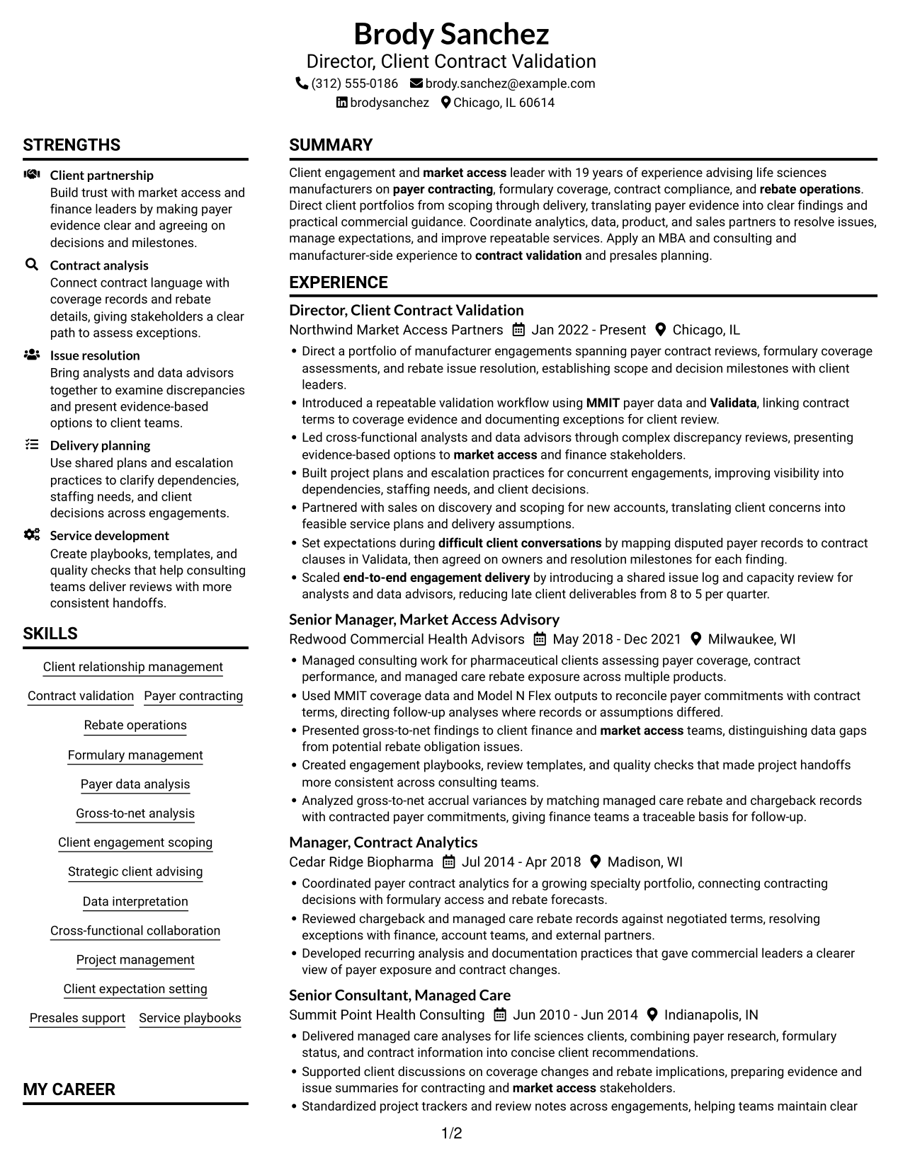 Resume example — page 1