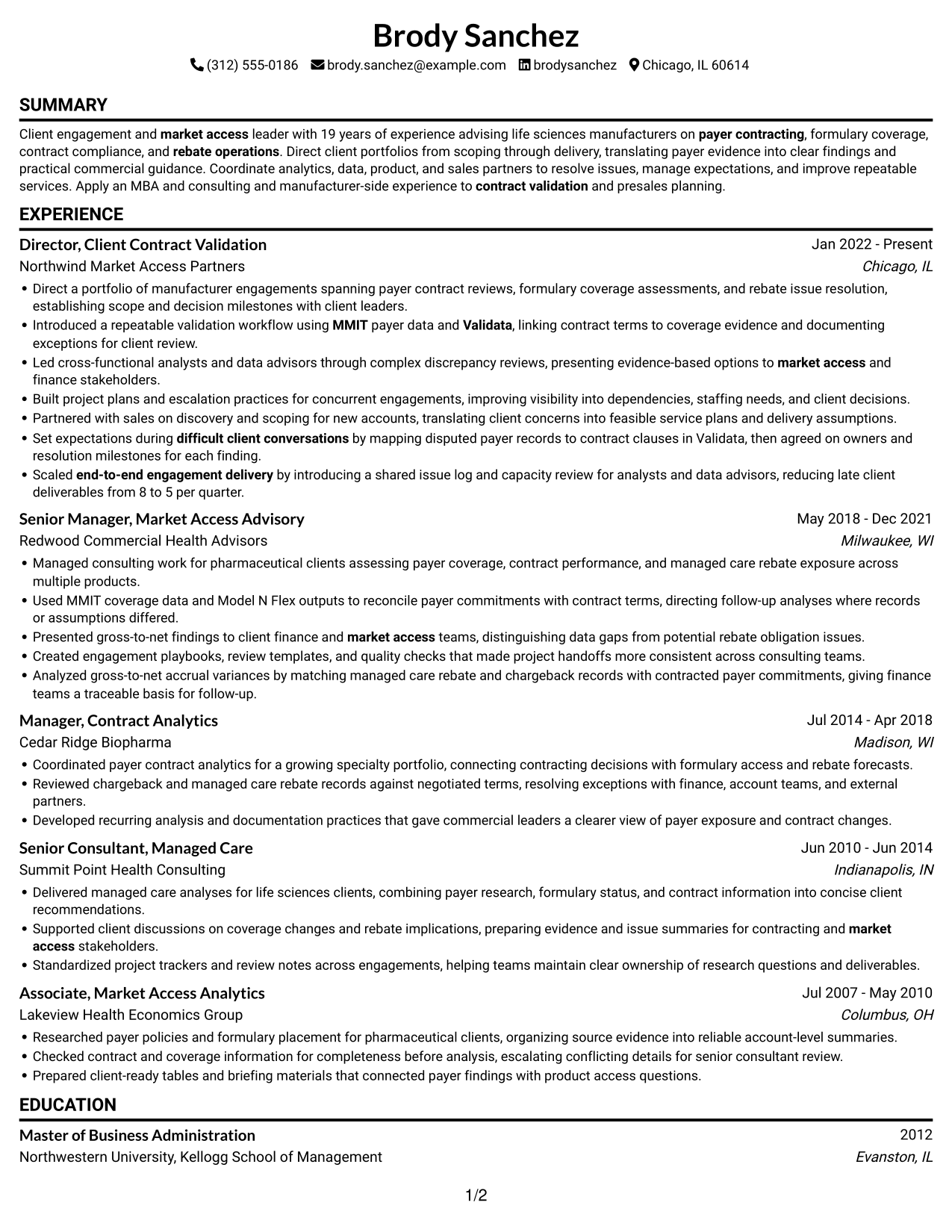 Resume example — page 1
