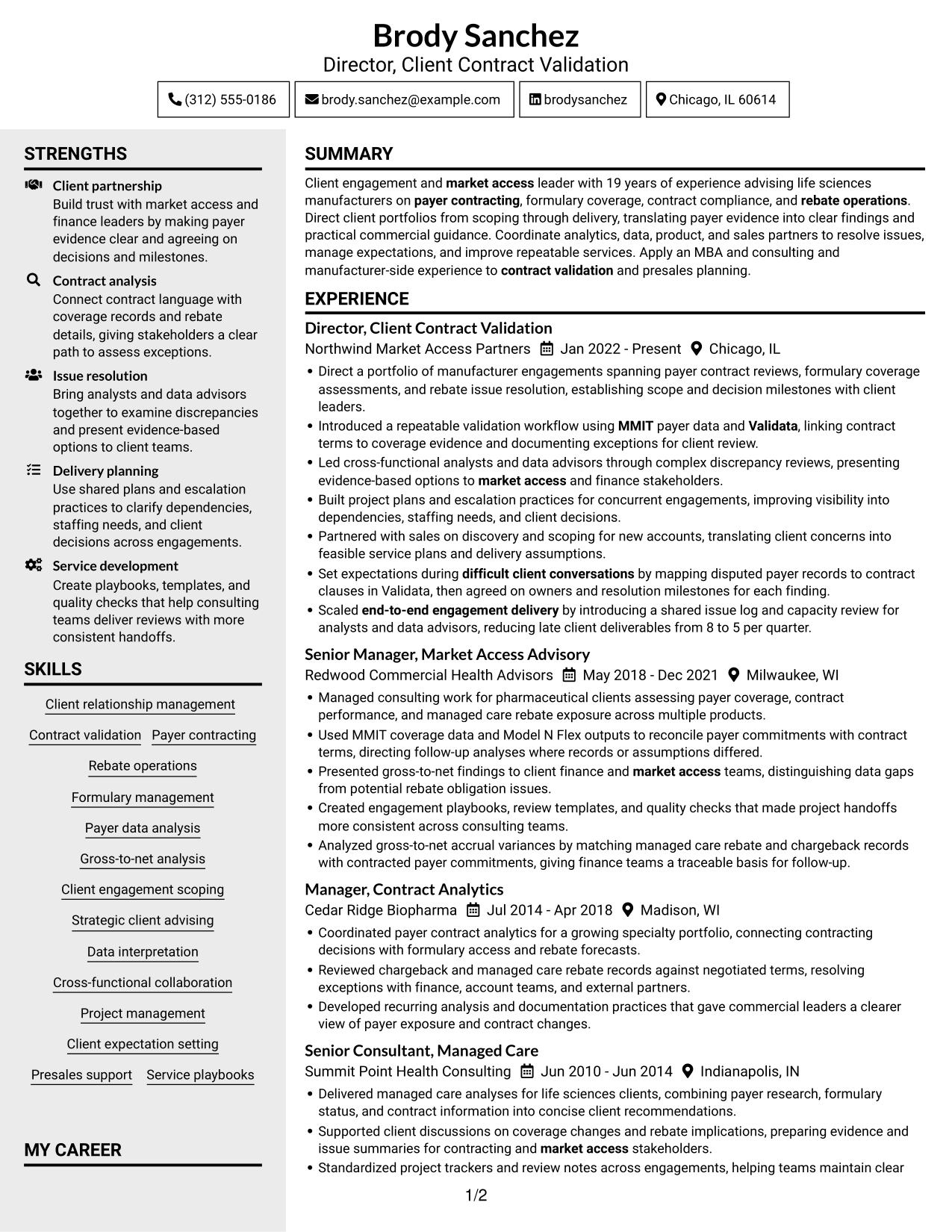 Resume example — page 1