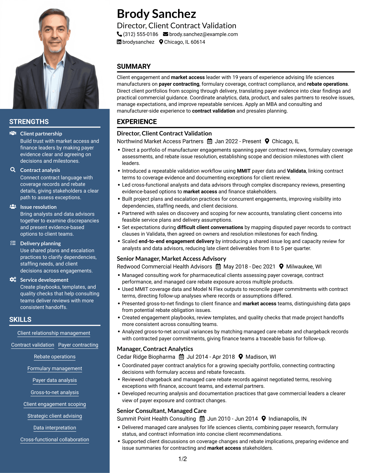 Resume example — page 1