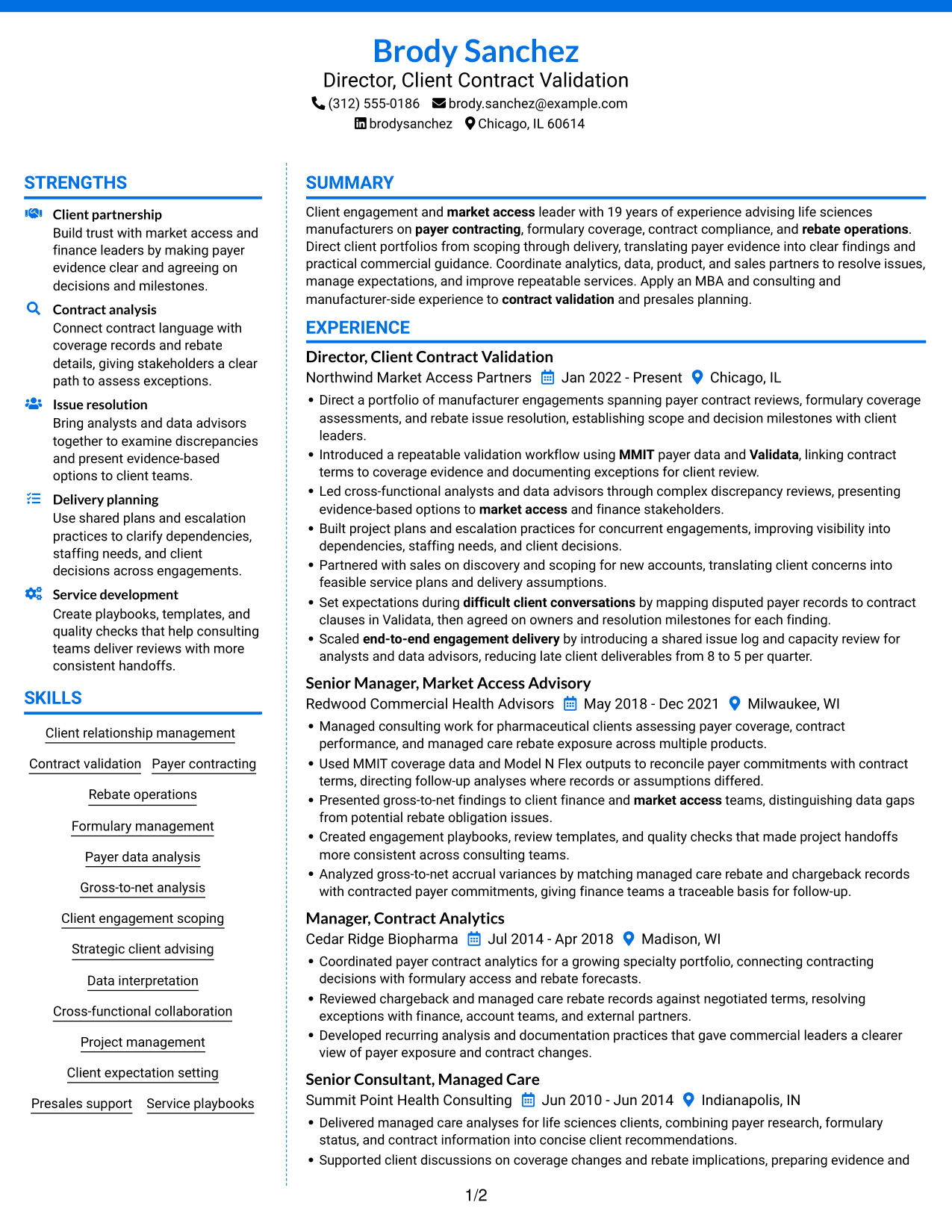 Resume example — page 1