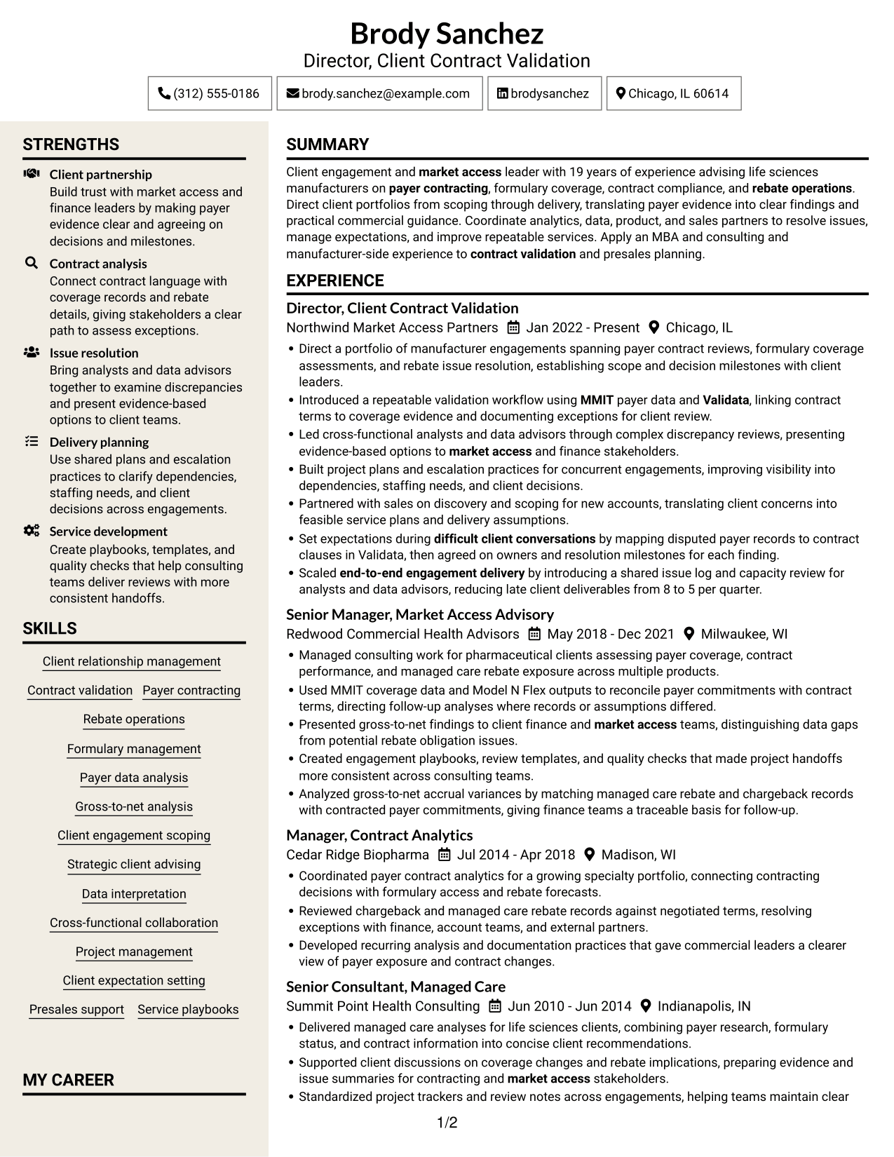 Resume example — page 1