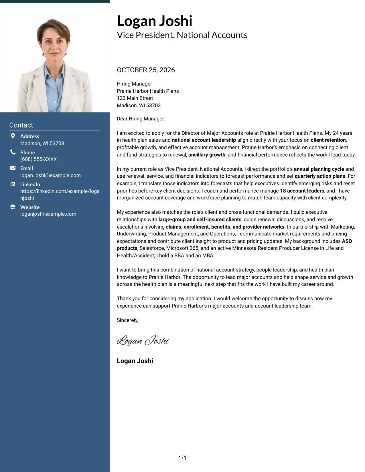 Cover letter example — page 1
