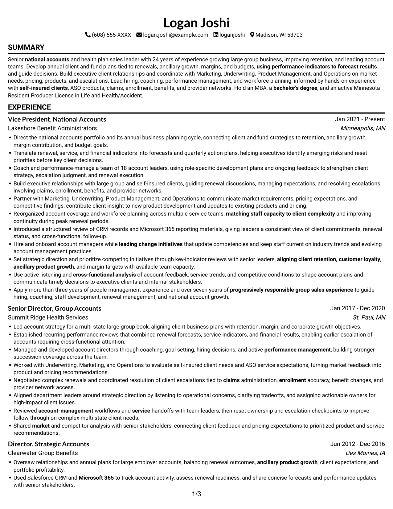 Resume example — page 1