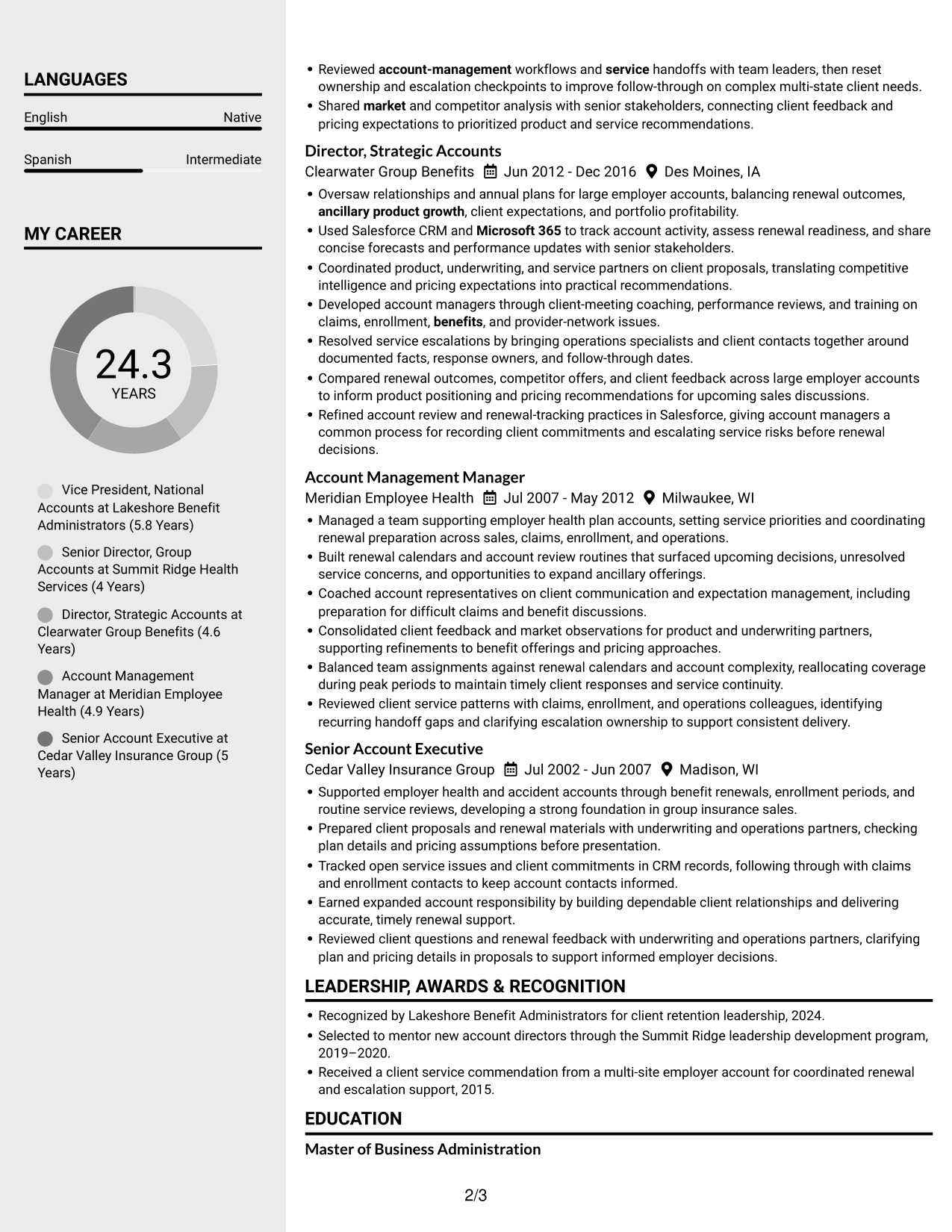 Resume example — page 2