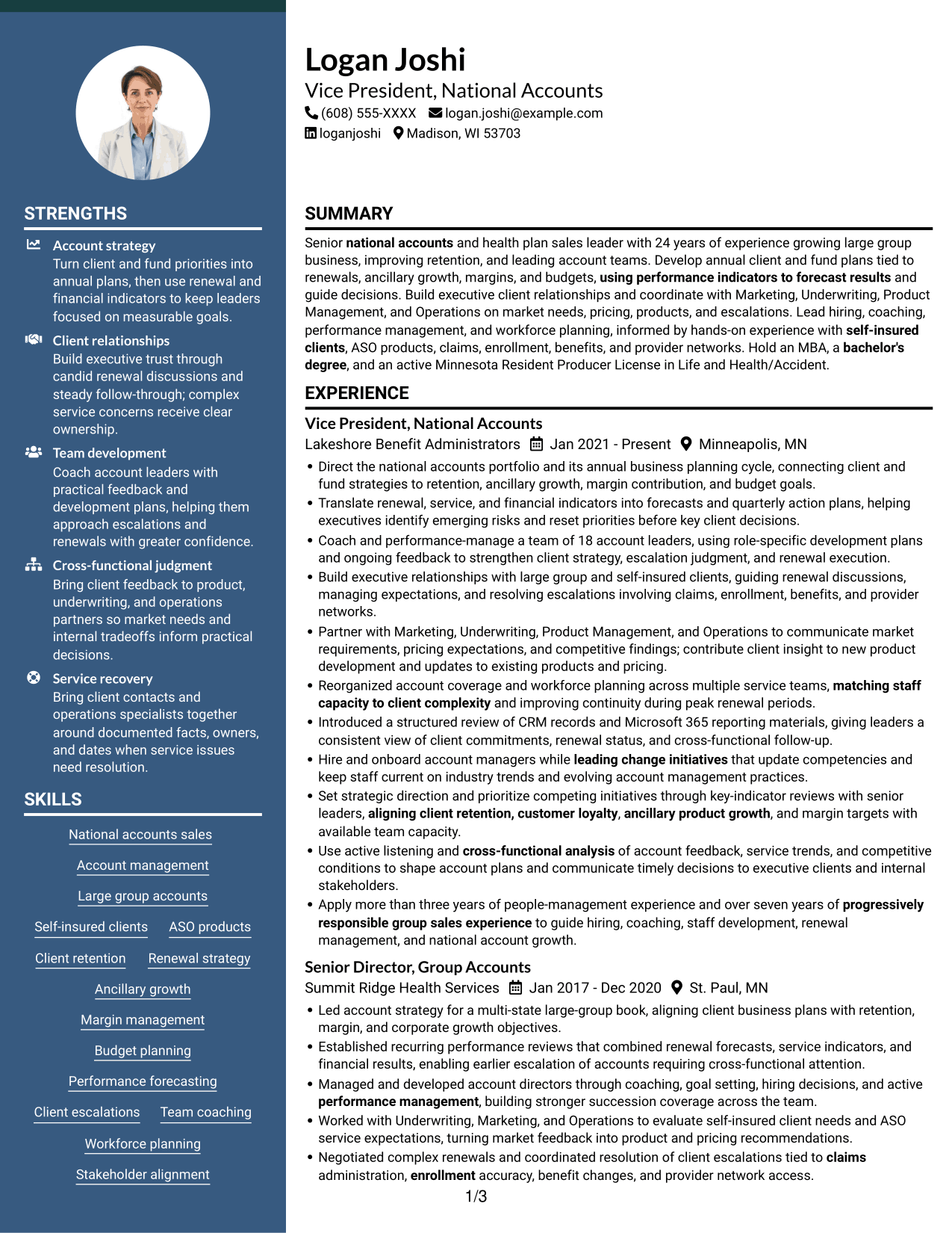 Resume example — page 1