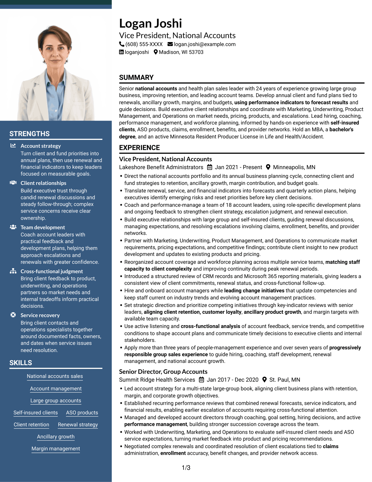 Resume example — page 1