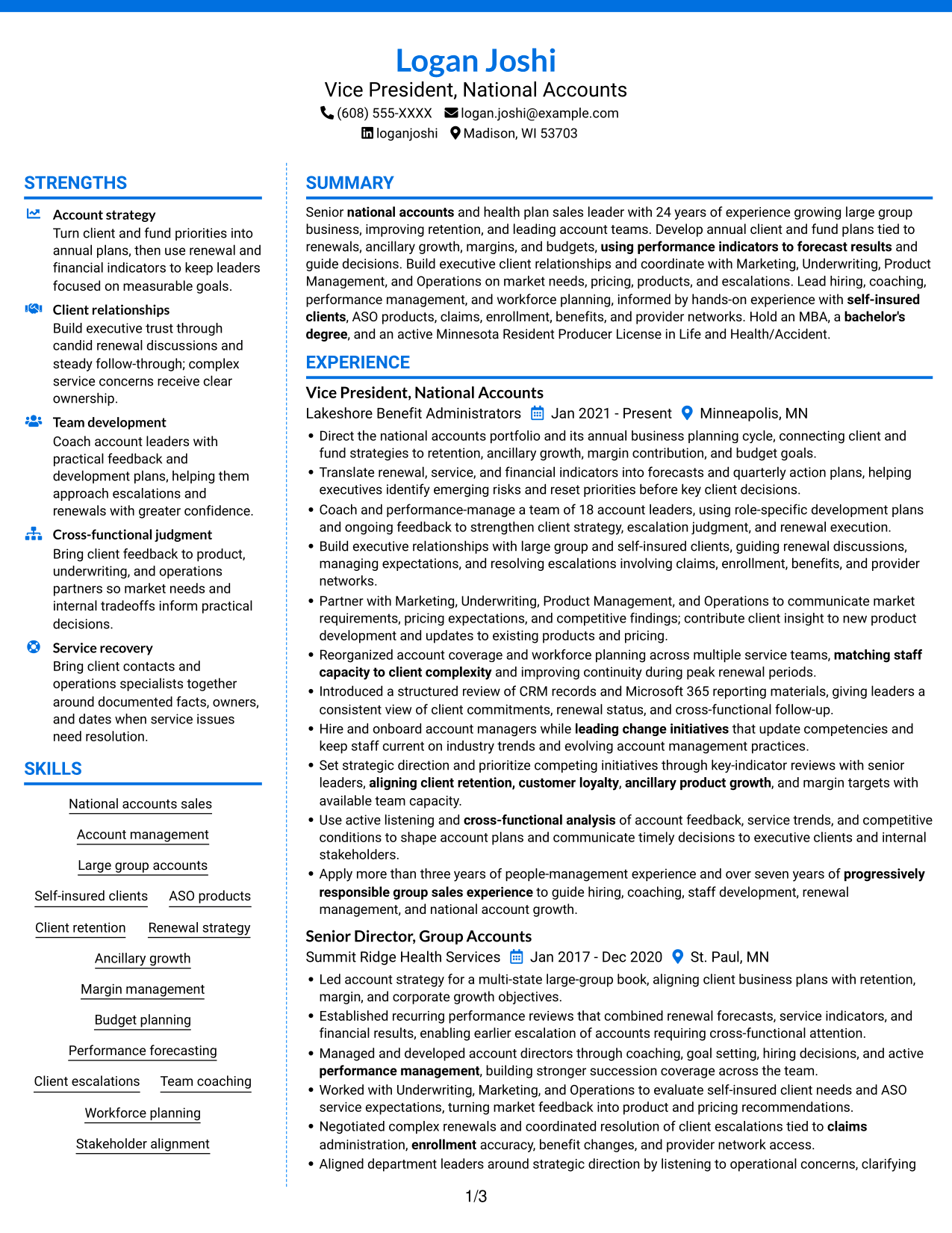 Resume example — page 1