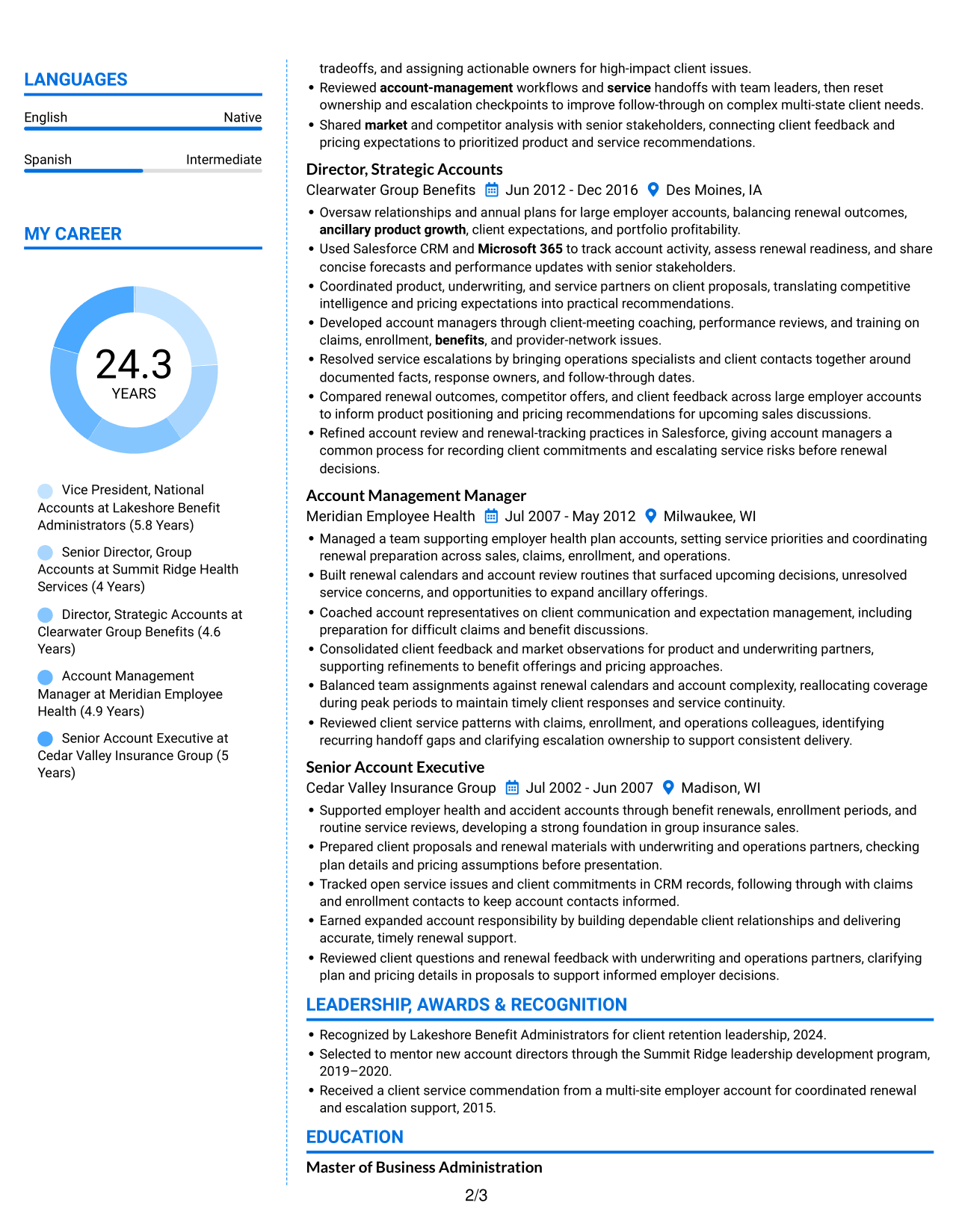 Resume example — page 2