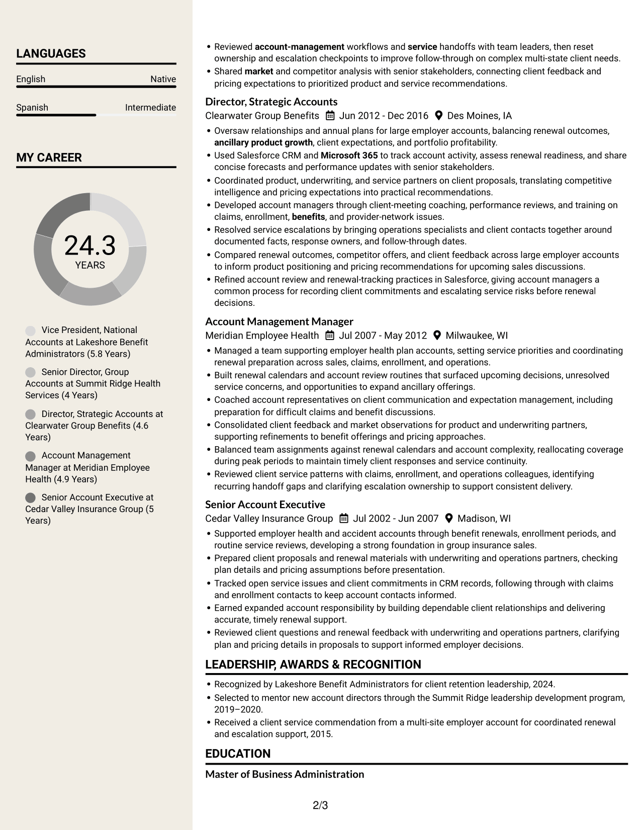 Resume example — page 2