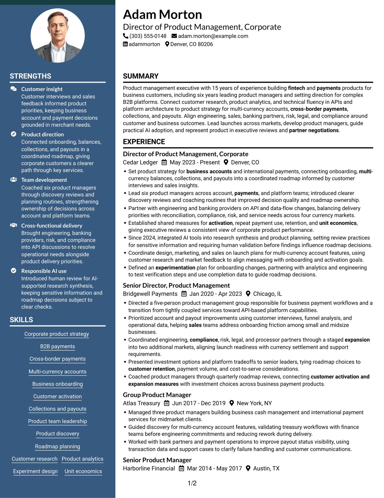Resume example — page 1