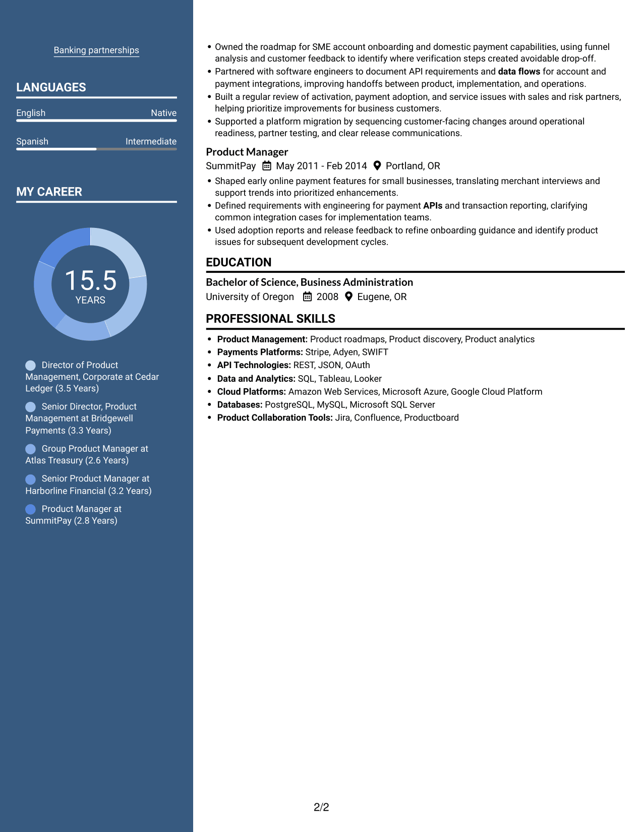Resume example — page 2