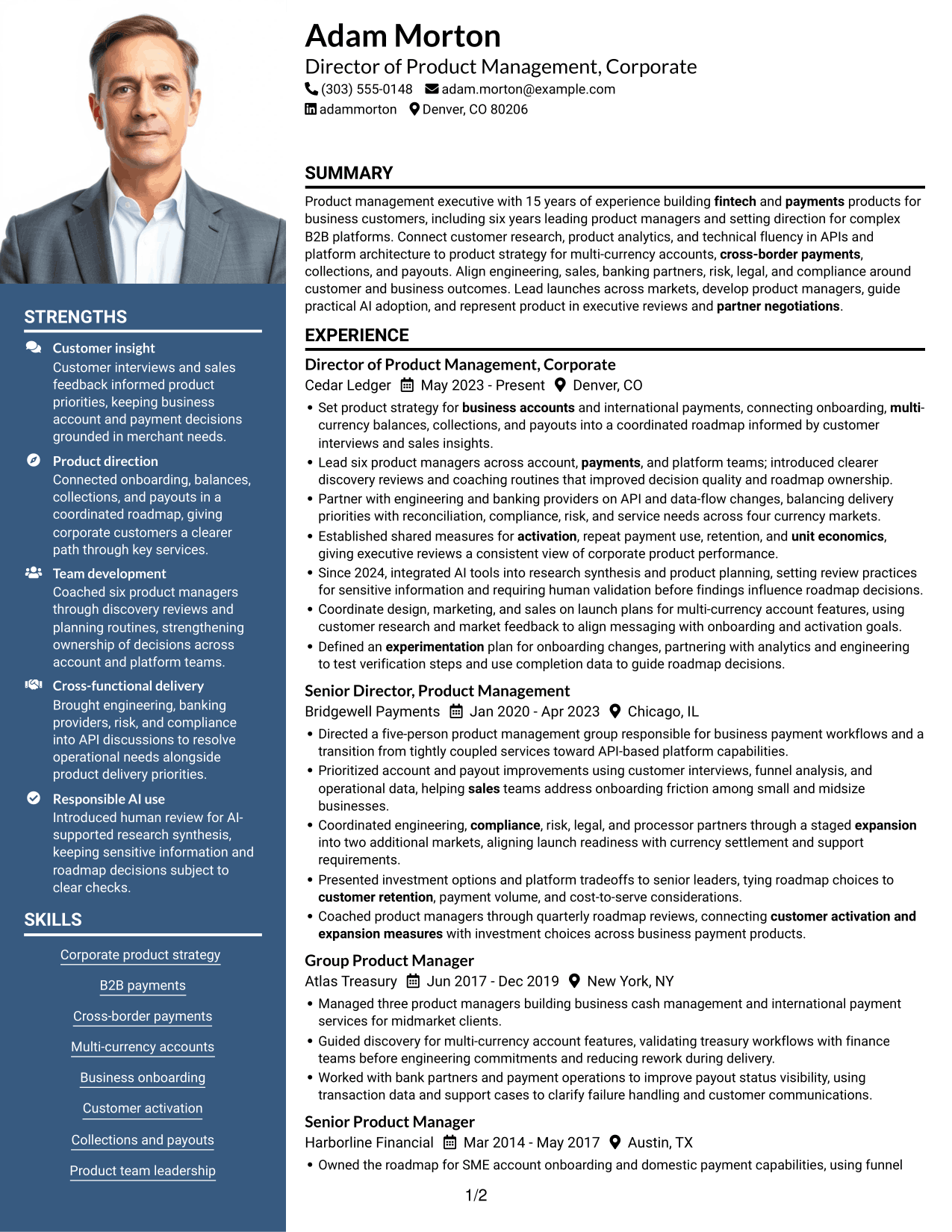 Resume example — page 1