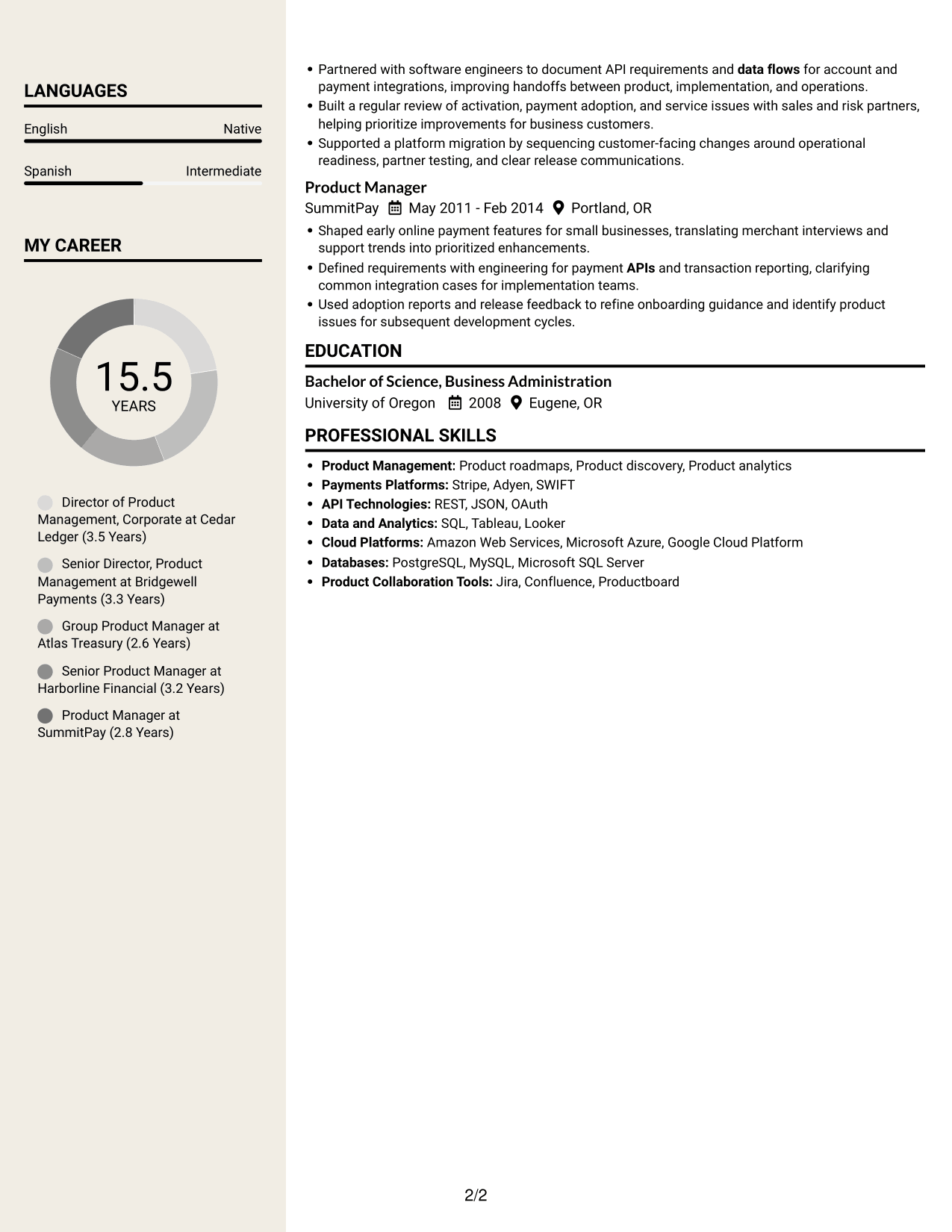 Resume example — page 2