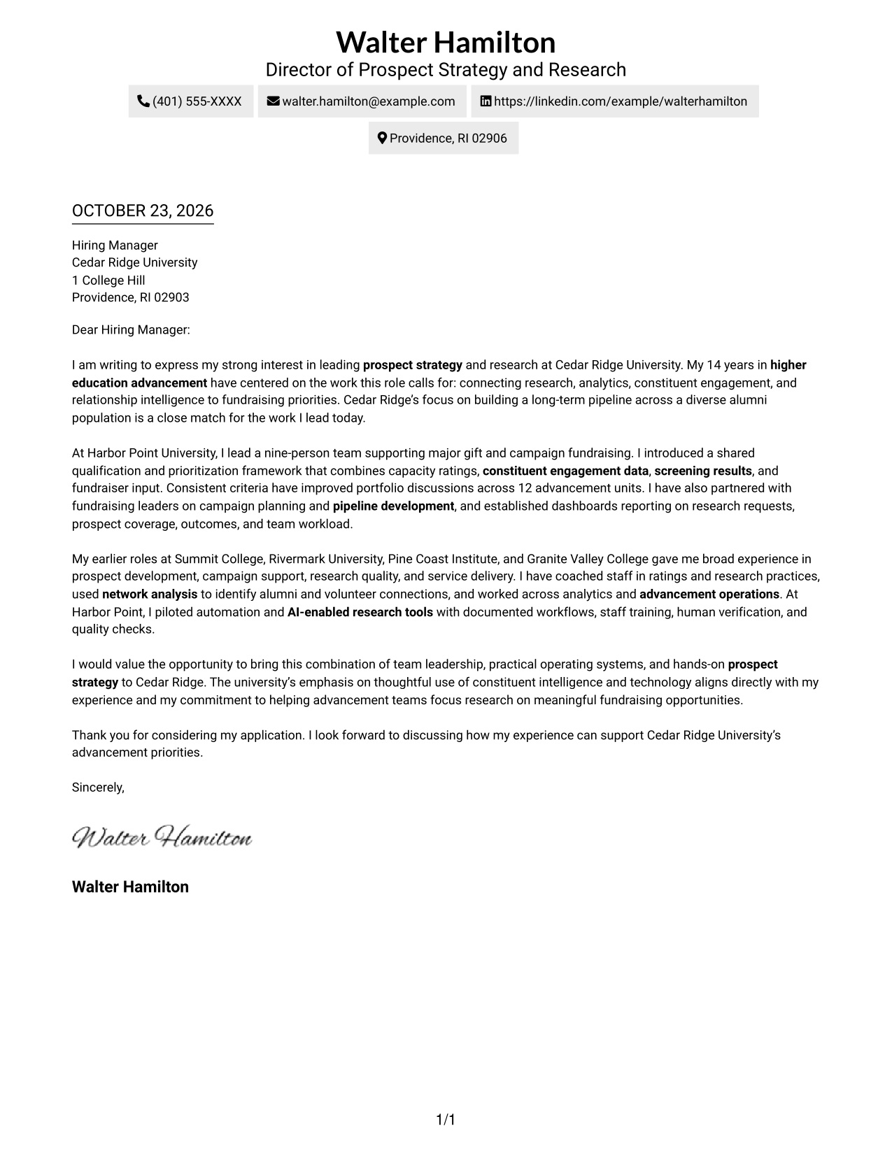 Cover letter example — page 1