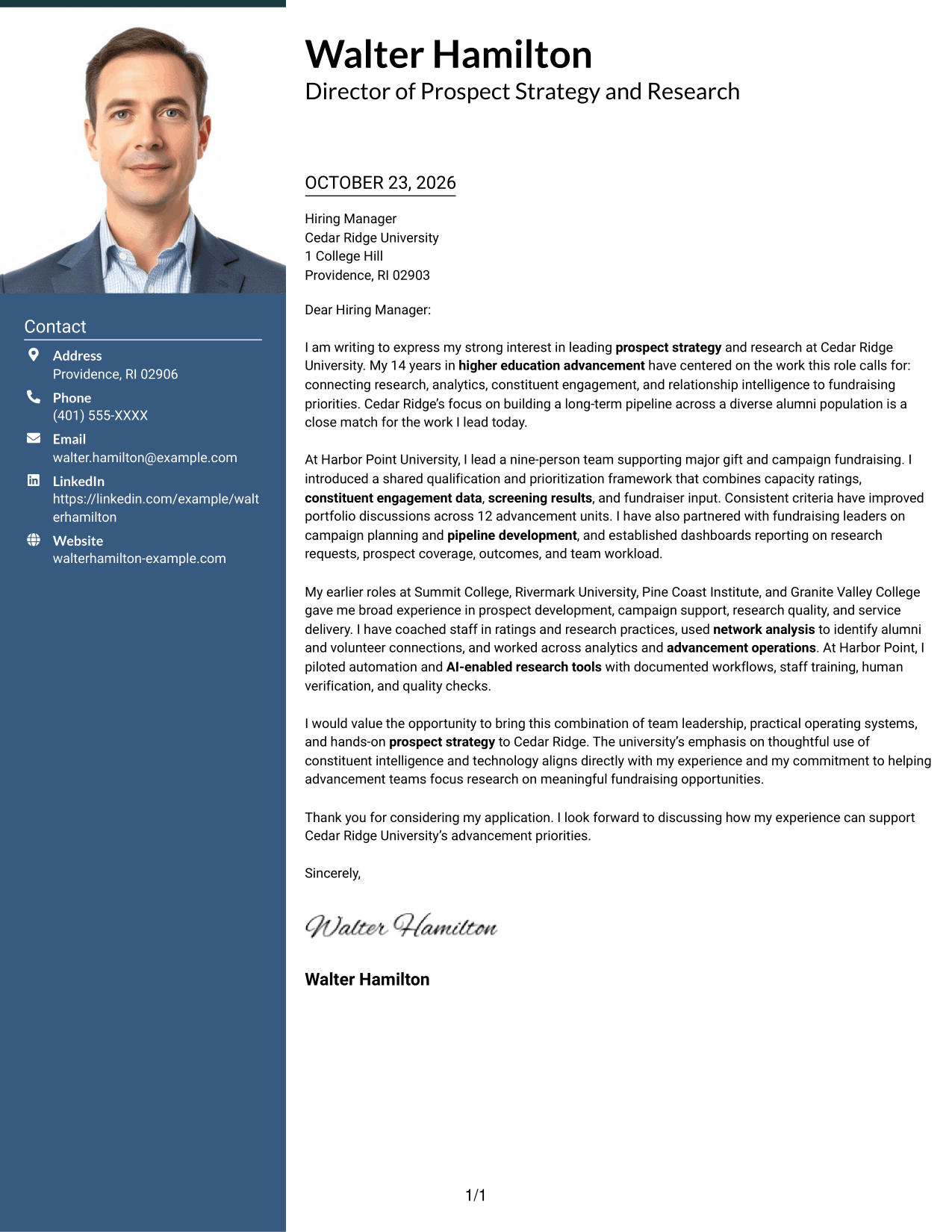 Cover letter example — page 1