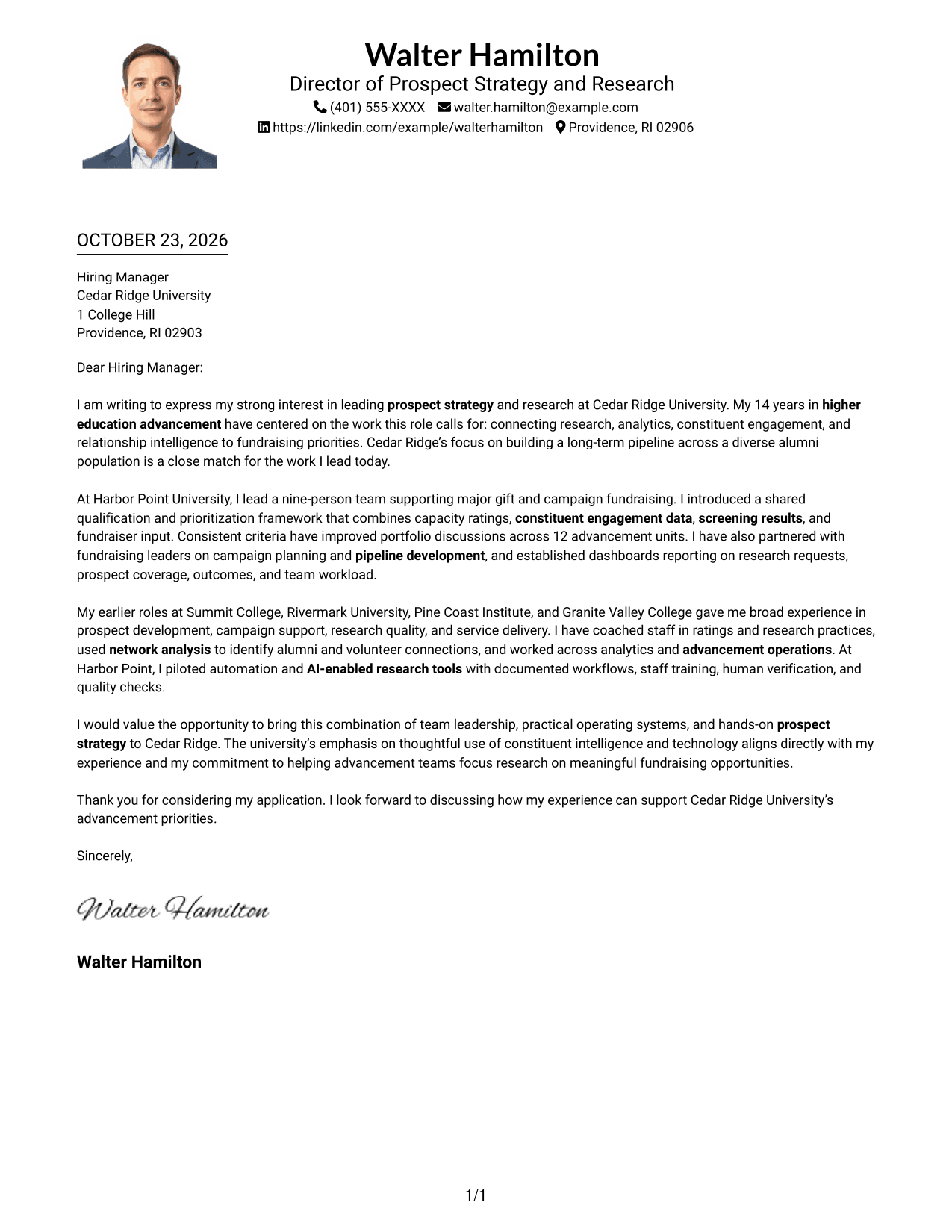Cover letter example — page 1