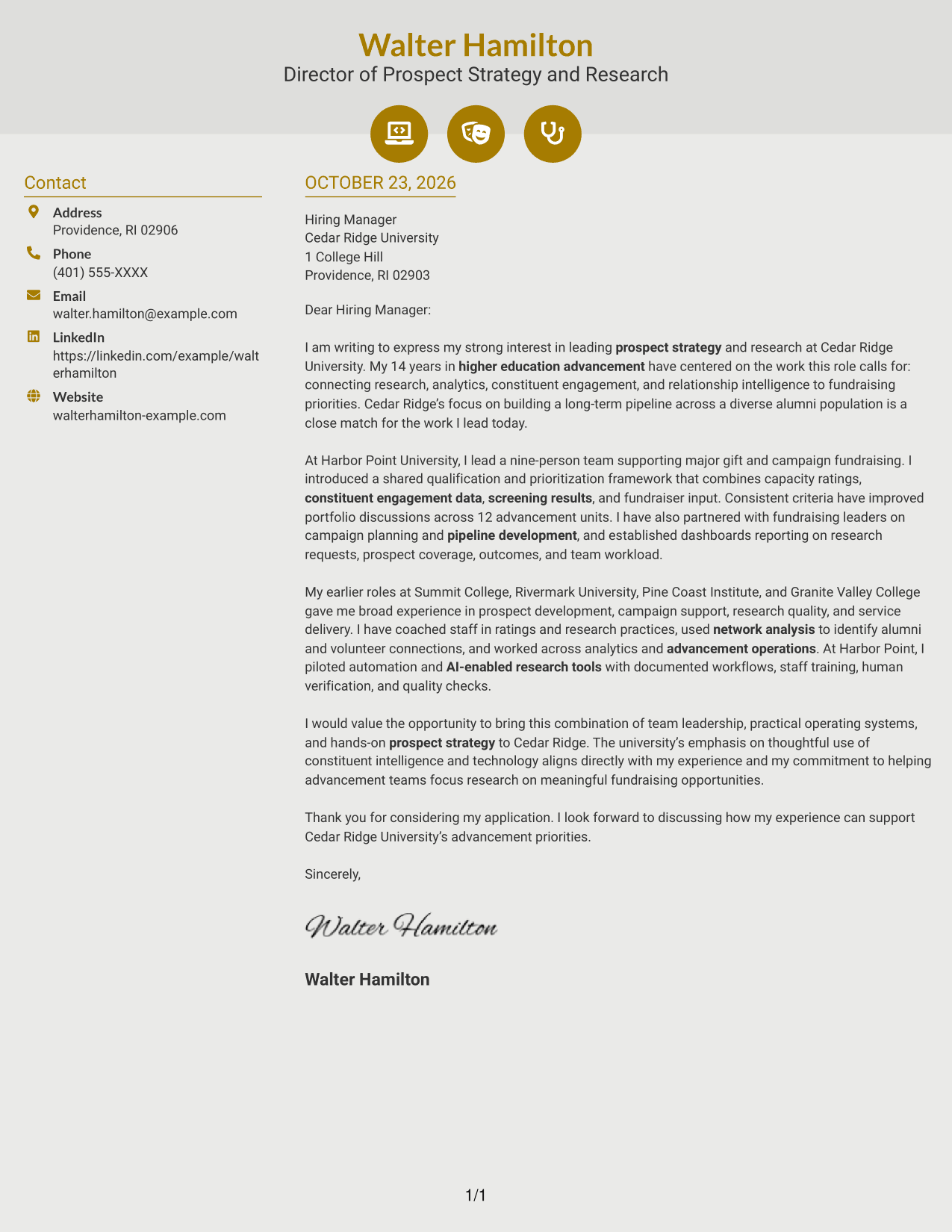 Cover letter example — page 1