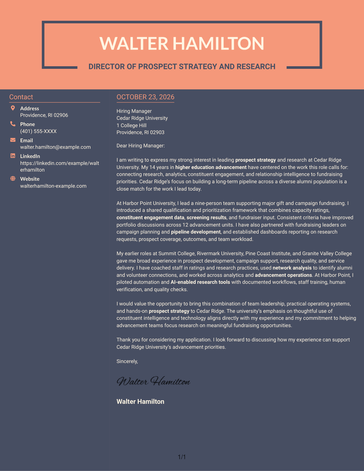 Cover letter example — page 1